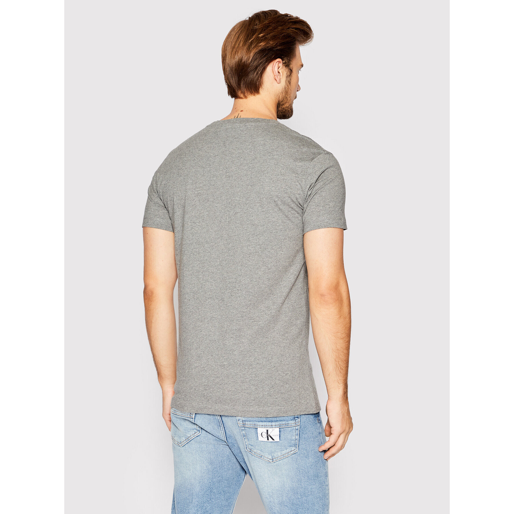 Calvin Klein Jeans Tricou J30J320935 Gri Slim Fit - Pled.ro