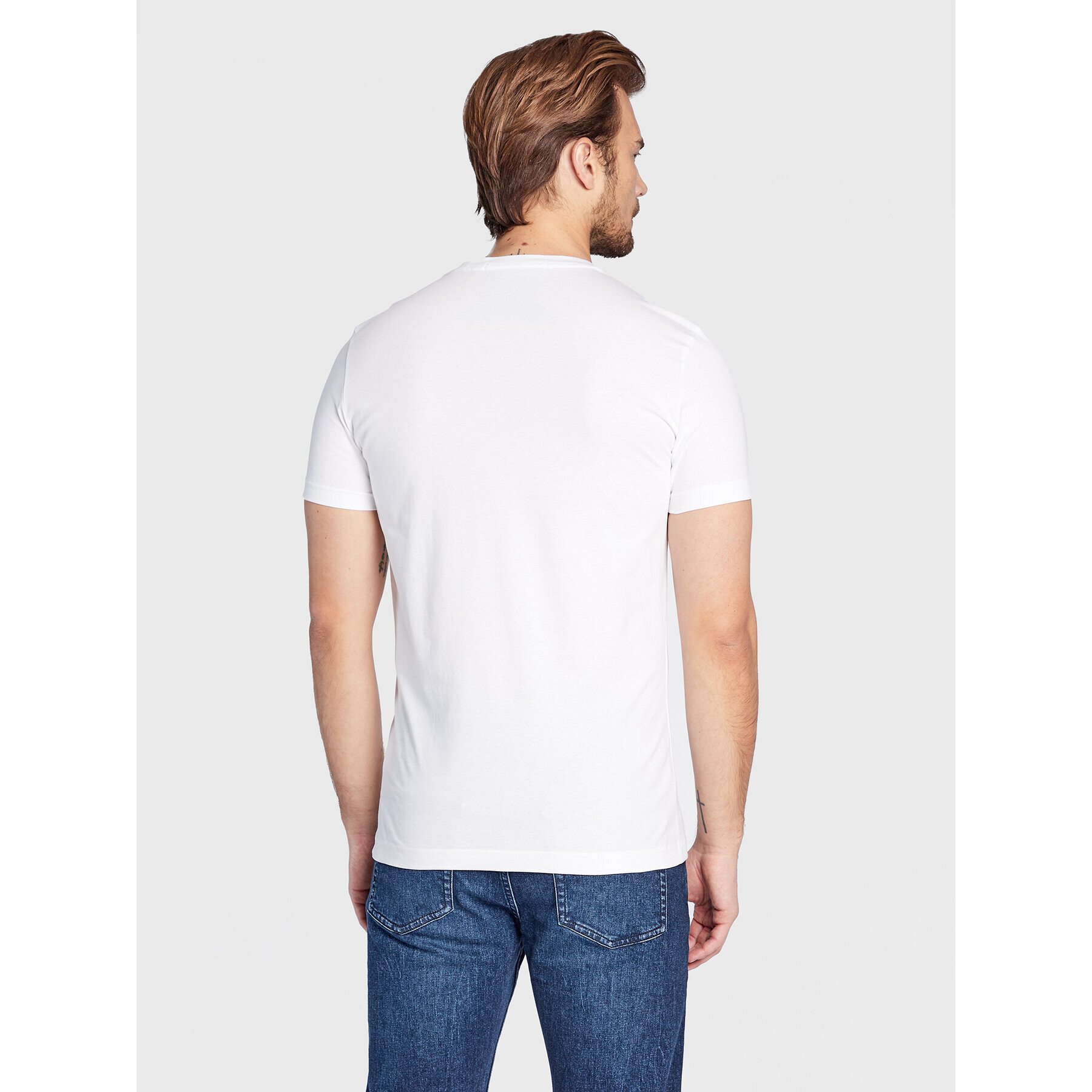 Calvin Klein Jeans Tricou J30J322510 Alb Slim Fit - Pled.ro