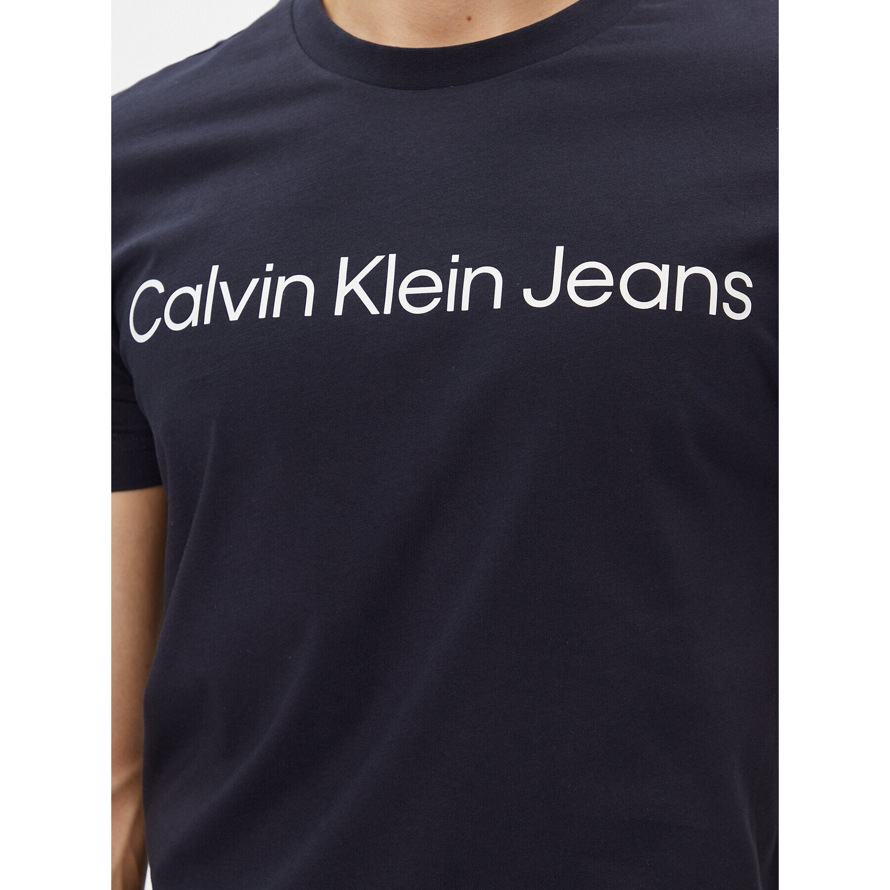 Calvin Klein Jeans Tricou J30J322552 Bleumarin Slim Fit - Pled.ro