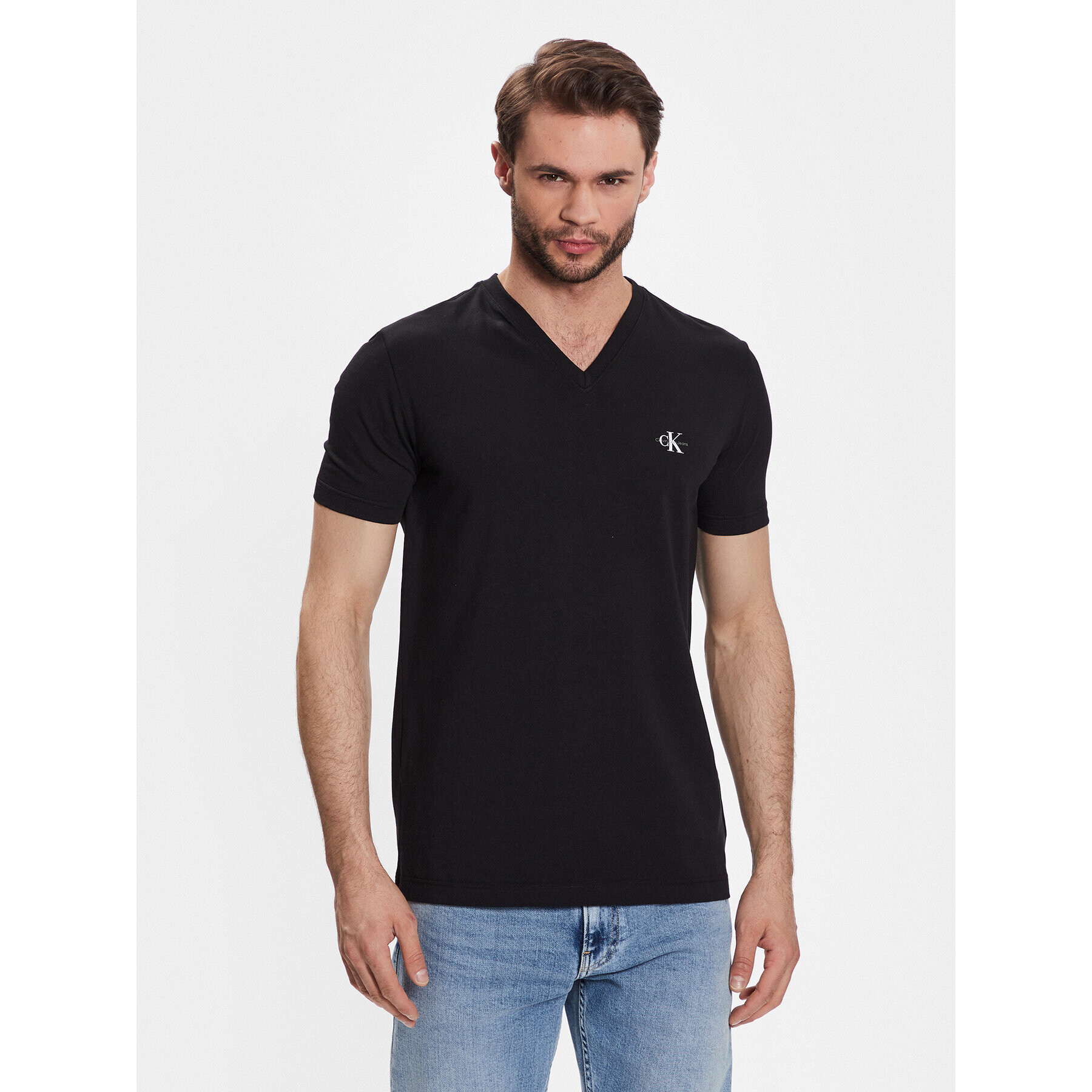 Calvin Klein Jeans Tricou J30J322842 Negru Regular Fit - Pled.ro