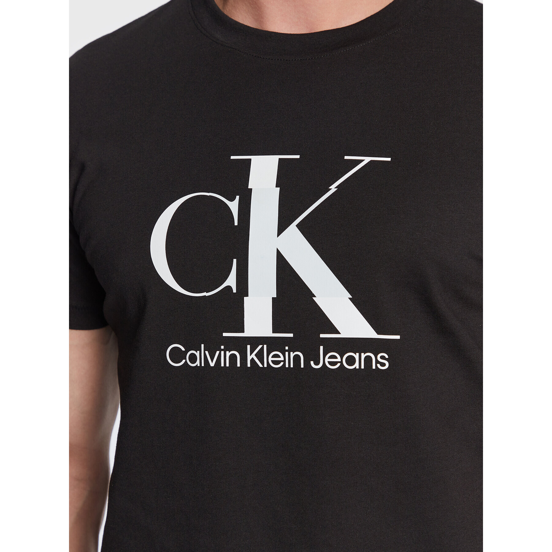 Calvin Klein Jeans Tricou J30J323299 Negru Slim Fit - Pled.ro