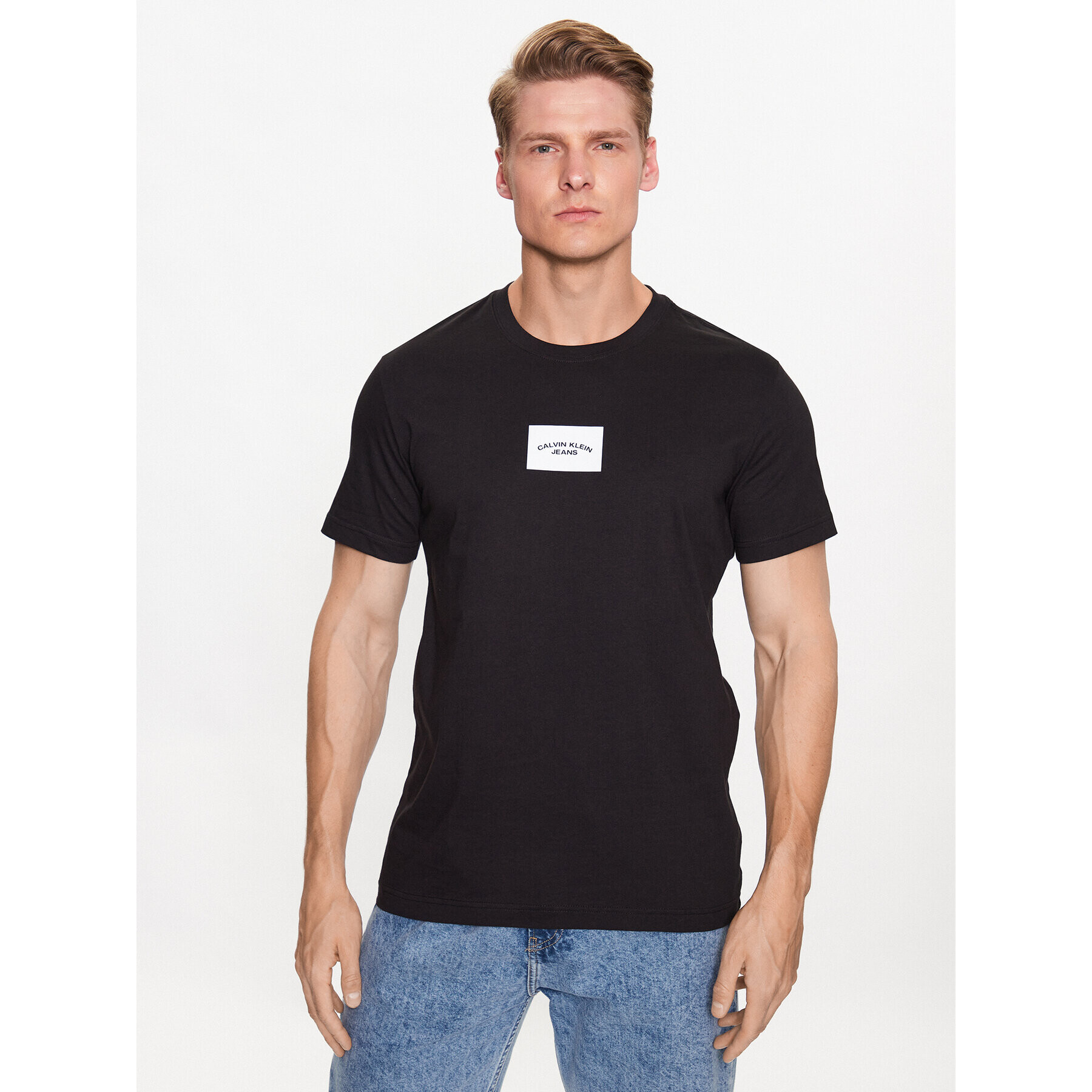 Calvin Klein Jeans Tricou J30J323523 Negru Regular Fit - Pled.ro