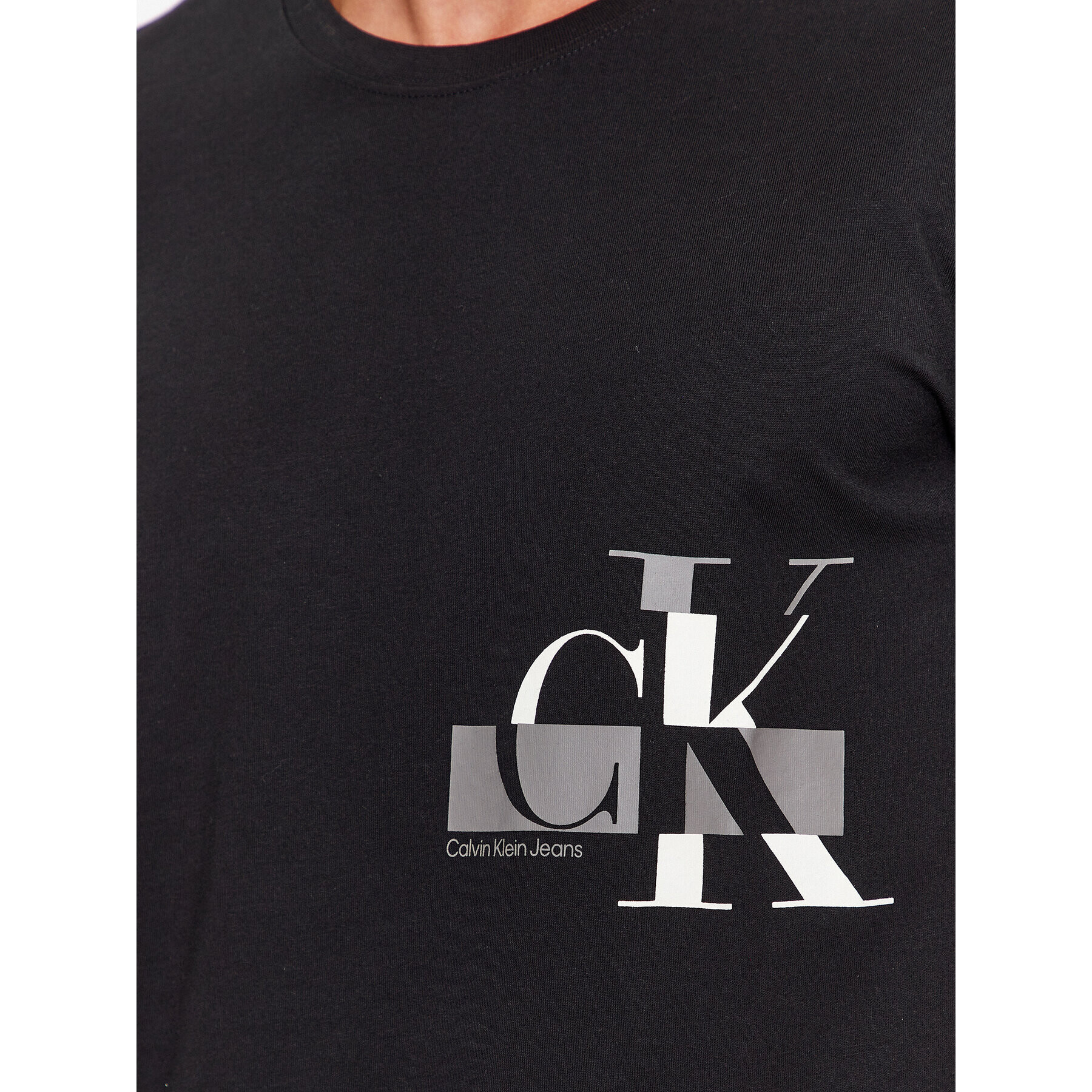 Calvin Klein Jeans Tricou J30J324019 Negru Regular Fit - Pled.ro