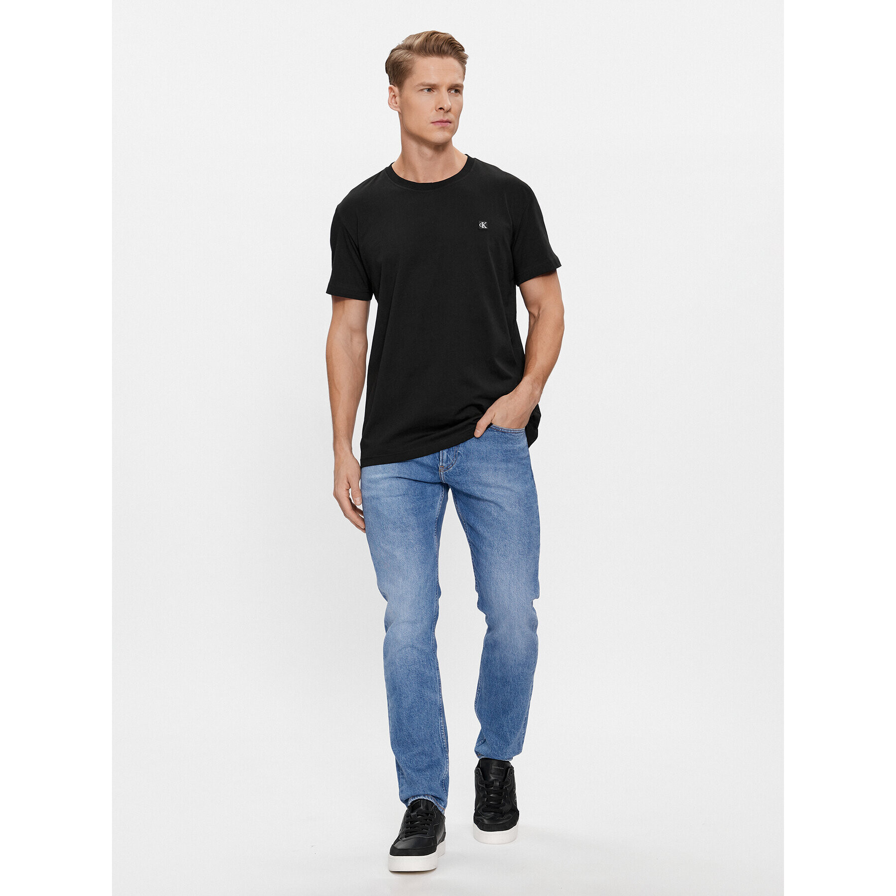 Calvin Klein Jeans Tricou J30J325268 Negru Regular Fit - Pled.ro