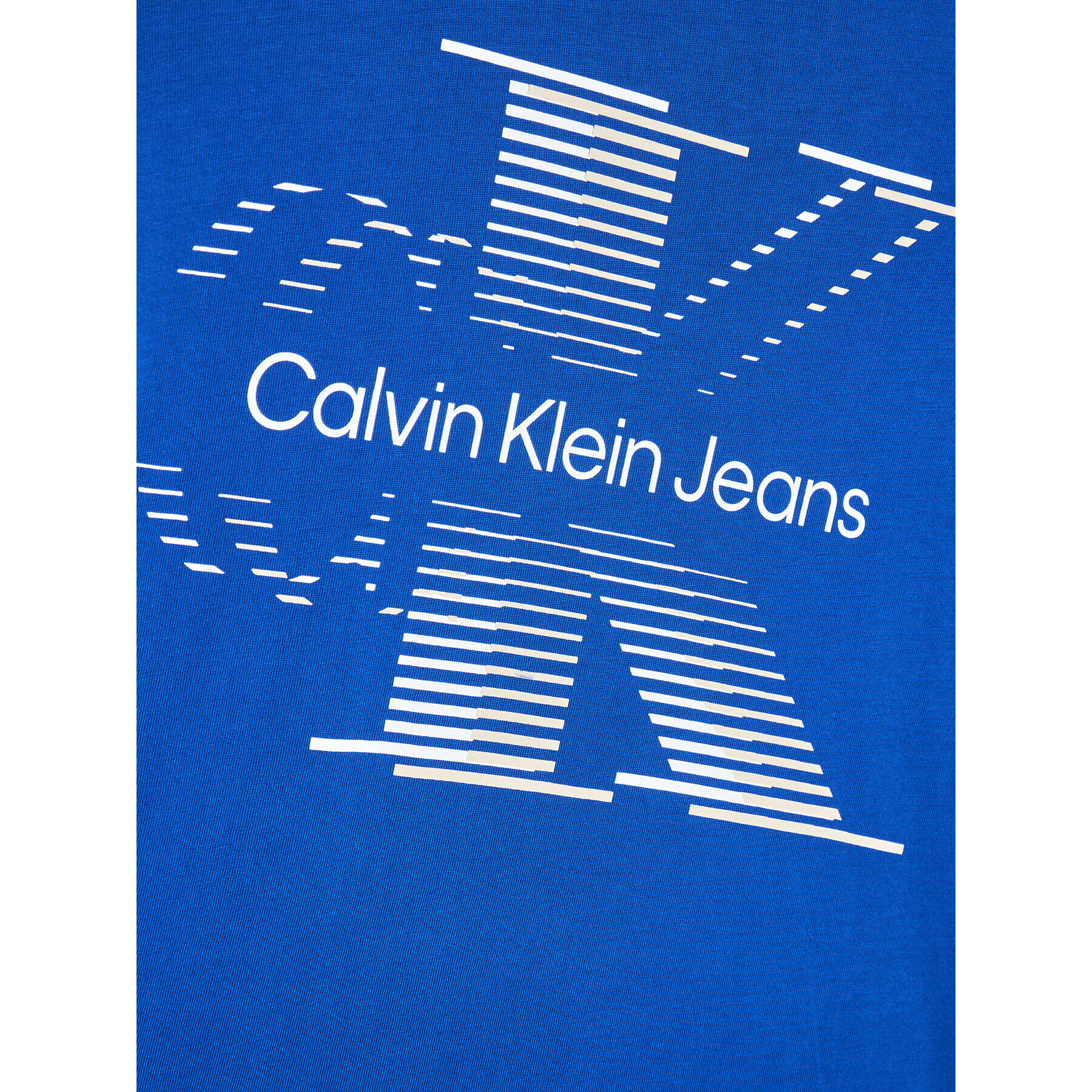 Calvin Klein Jeans Tricou Lined Monogram IB0IB01577 Albastru Regular Fit - Pled.ro