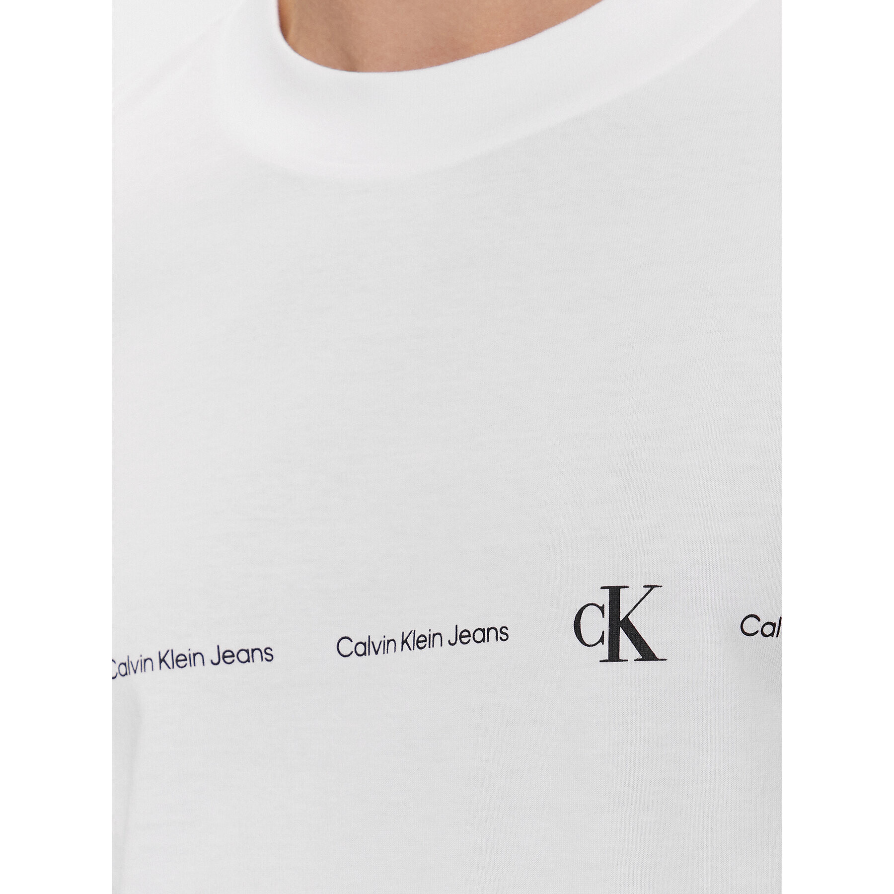 Calvin Klein Jeans Tricou Logo Repeat J30J324668 Alb Regular Fit - Pled.ro