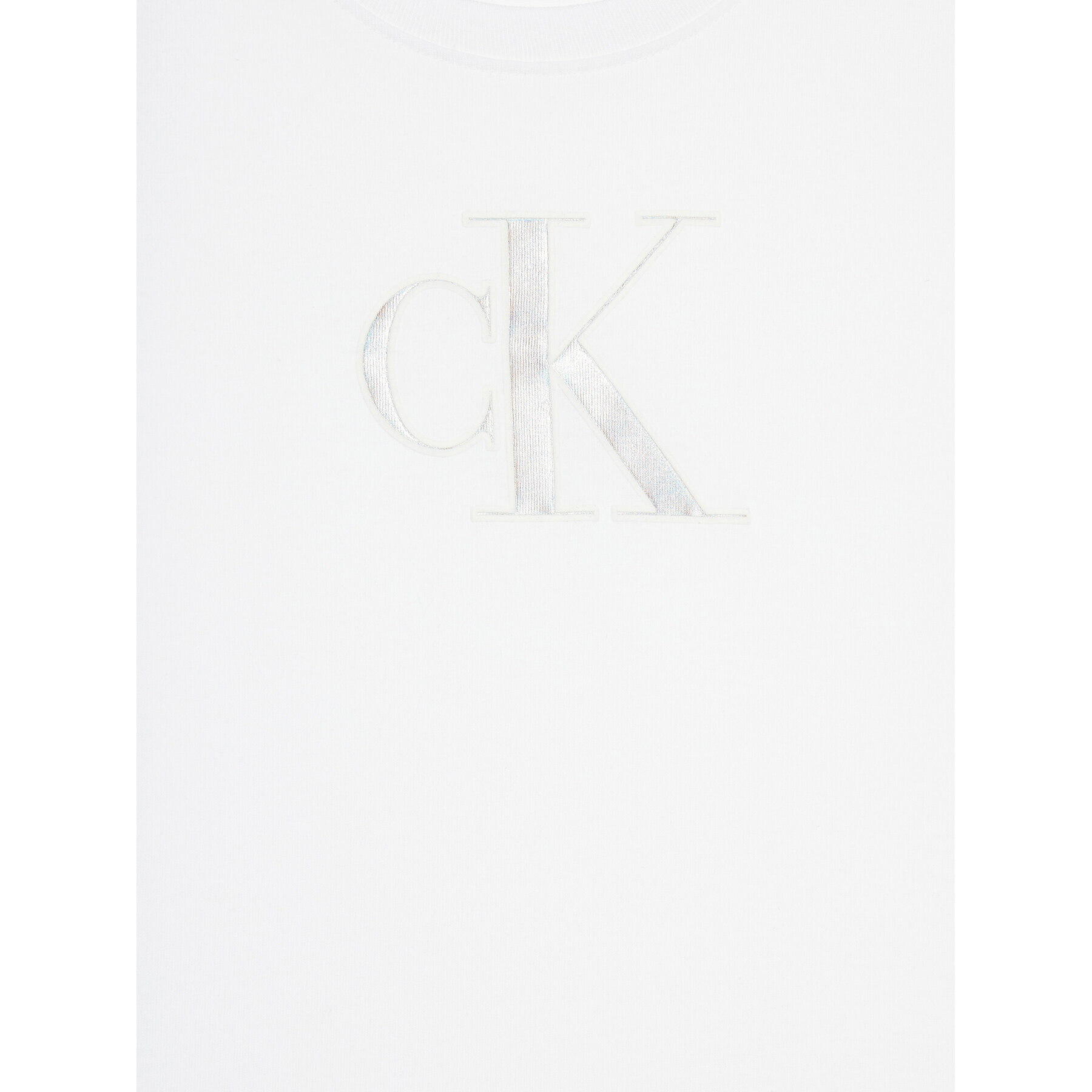 Calvin Klein Jeans Tricou Metallic Monogram IG0IG02342 Alb Slim Fit - Pled.ro