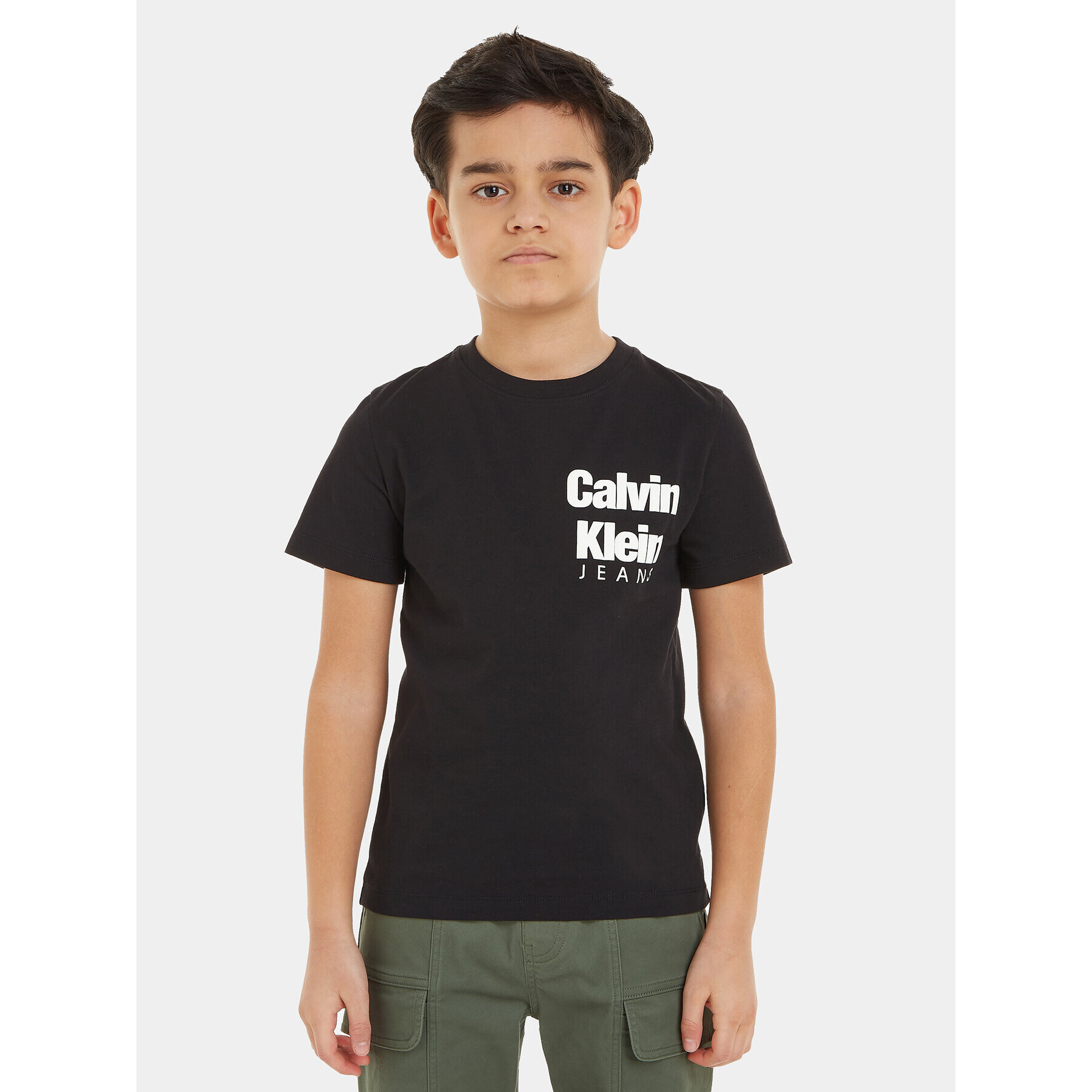 Calvin Klein Jeans Tricou Mini Blown Up Logo IB0IB01885 Negru Regular Fit - Pled.ro