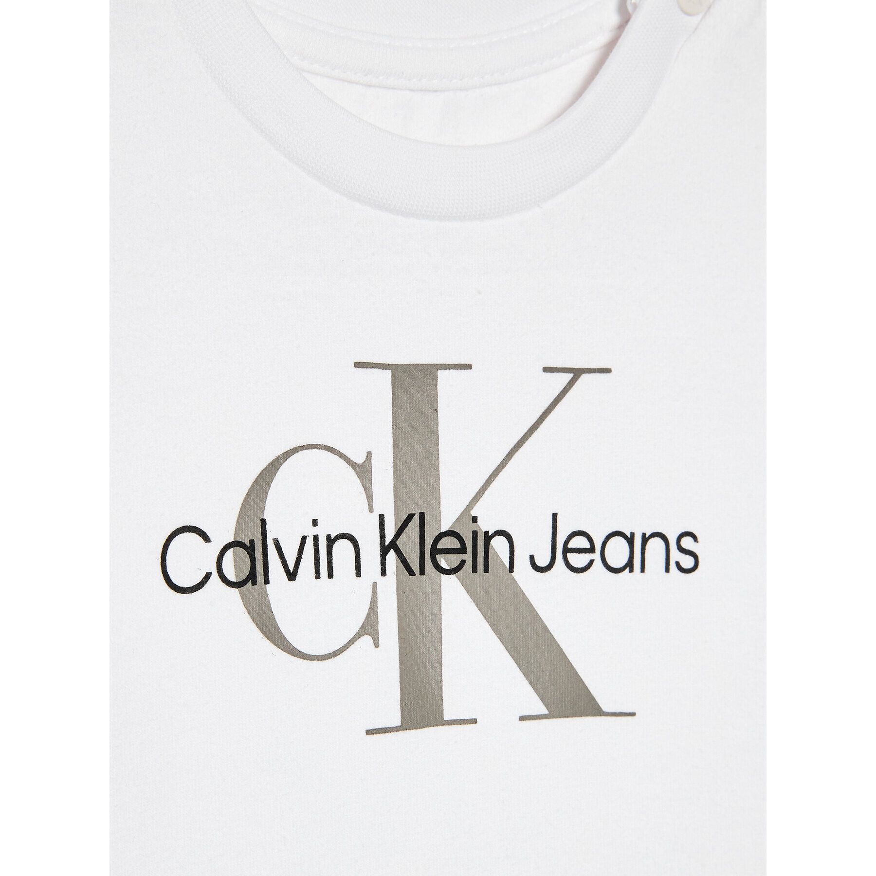 Calvin Klein Jeans Tricou Monogram IN0IN00001 Alb Regular Fit - Pled.ro