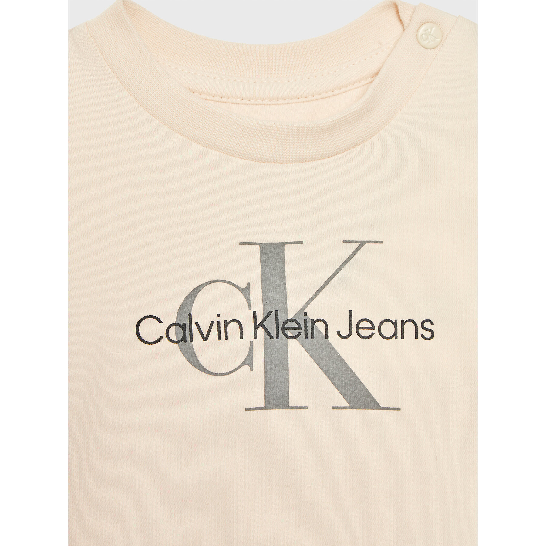 Calvin Klein Jeans Tricou Monogram IN0IN00001 Bej Regular Fit - Pled.ro