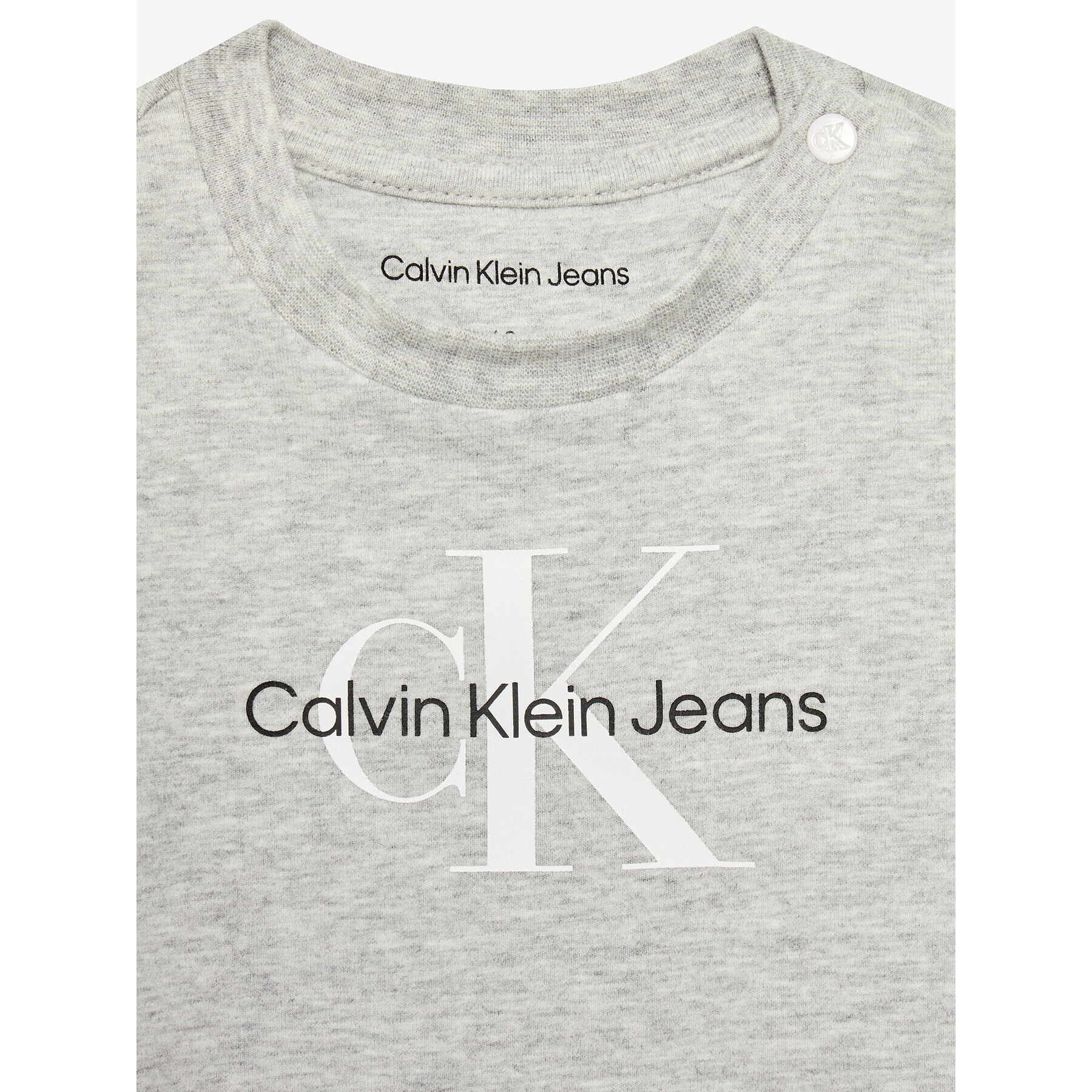 Calvin Klein Jeans Tricou Monogram IN0IN00001 Gri Regular Fit - Pled.ro