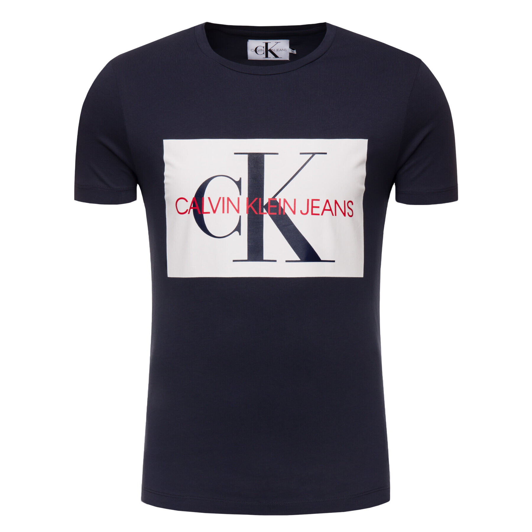 Calvin Klein Jeans Tricou Monogram J30J313564 Bleumarin Slim Fit - Pled.ro