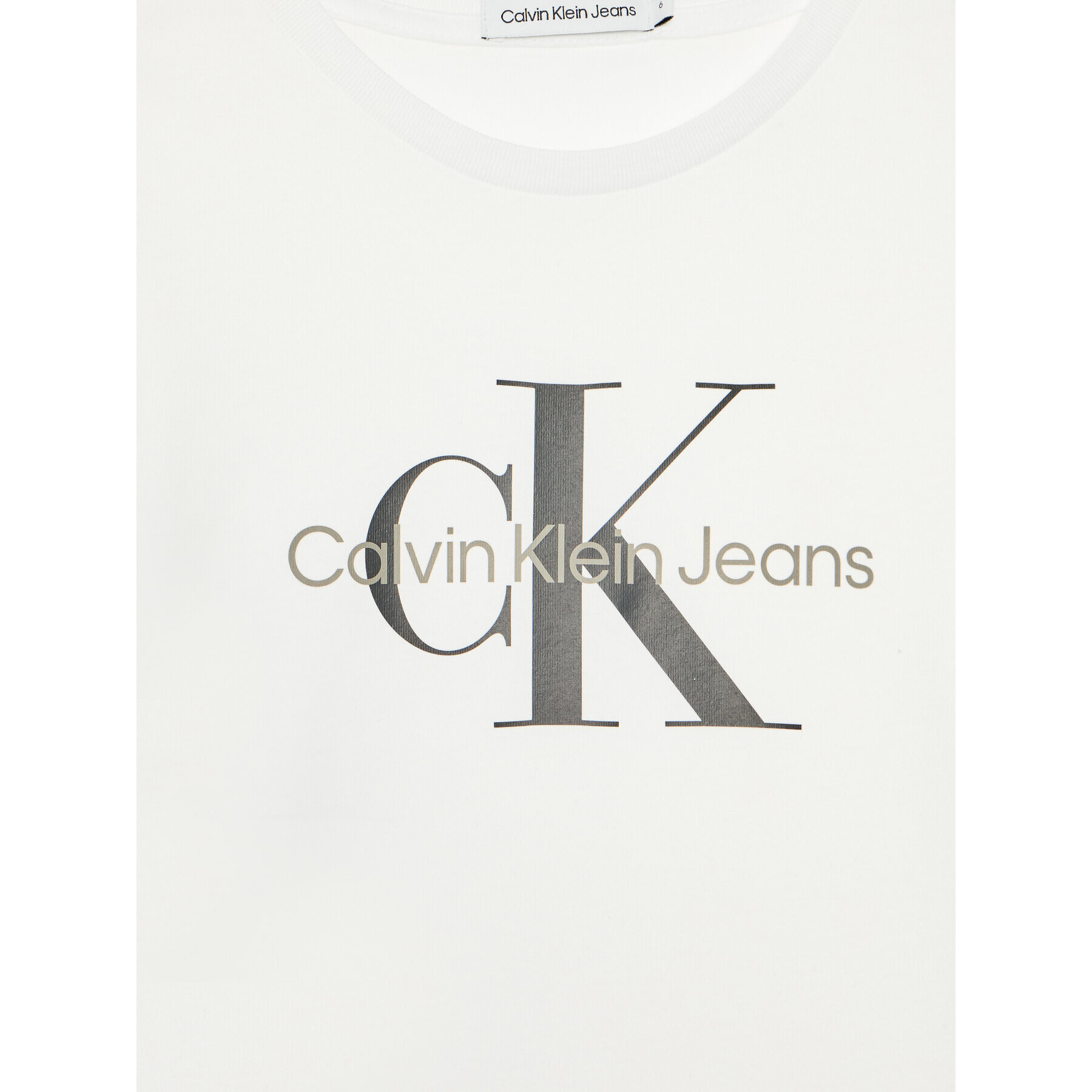 Calvin Klein Jeans Tricou Monogram Logo IU0IU00267 Alb Regular Fit - Pled.ro