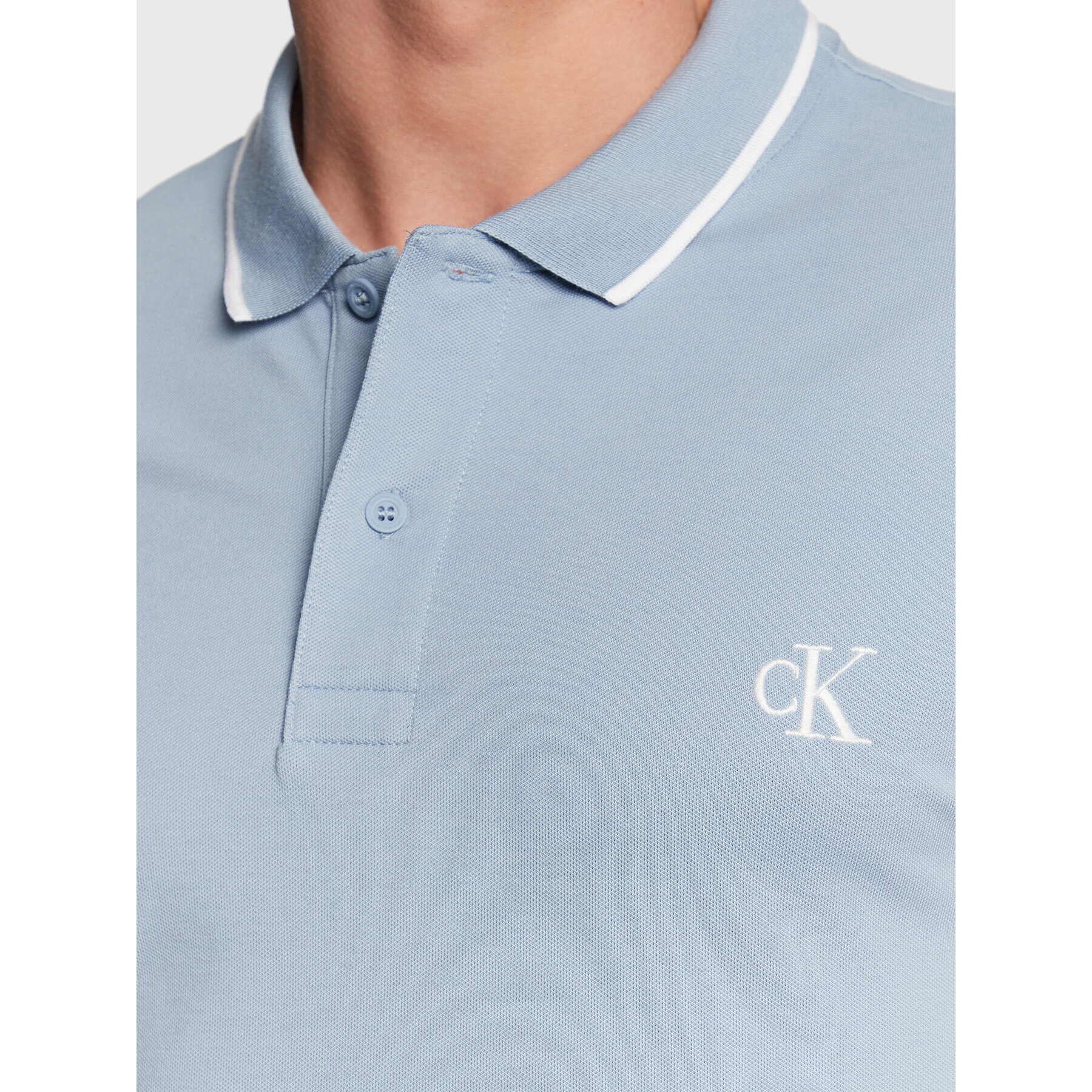 Calvin Klein Jeans Tricou polo J30J315603 Albastru Slim Fit - Pled.ro