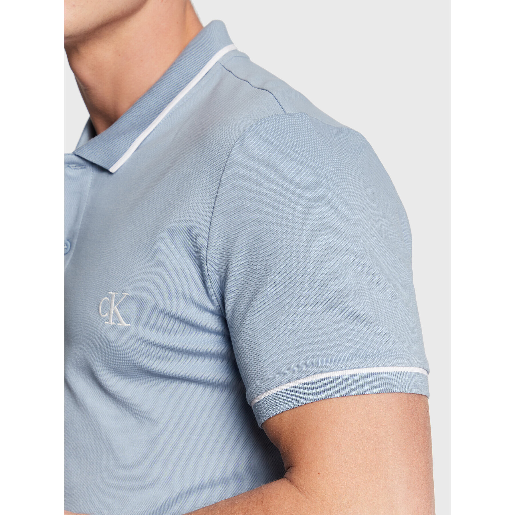 Calvin Klein Jeans Tricou polo J30J315603 Albastru Slim Fit - Pled.ro