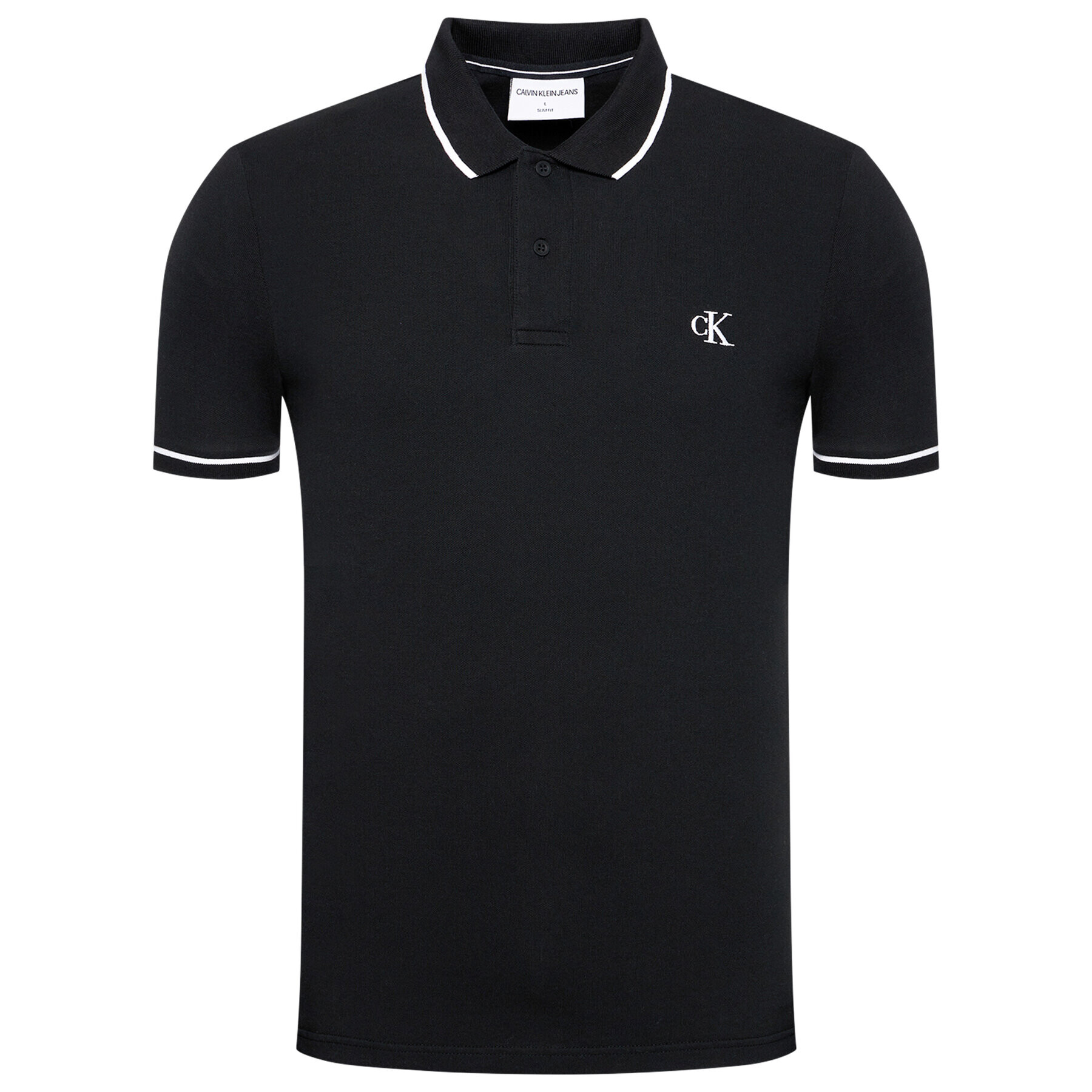 Calvin Klein Jeans Tricou polo J30J315603 Negru Slim Fit - Pled.ro