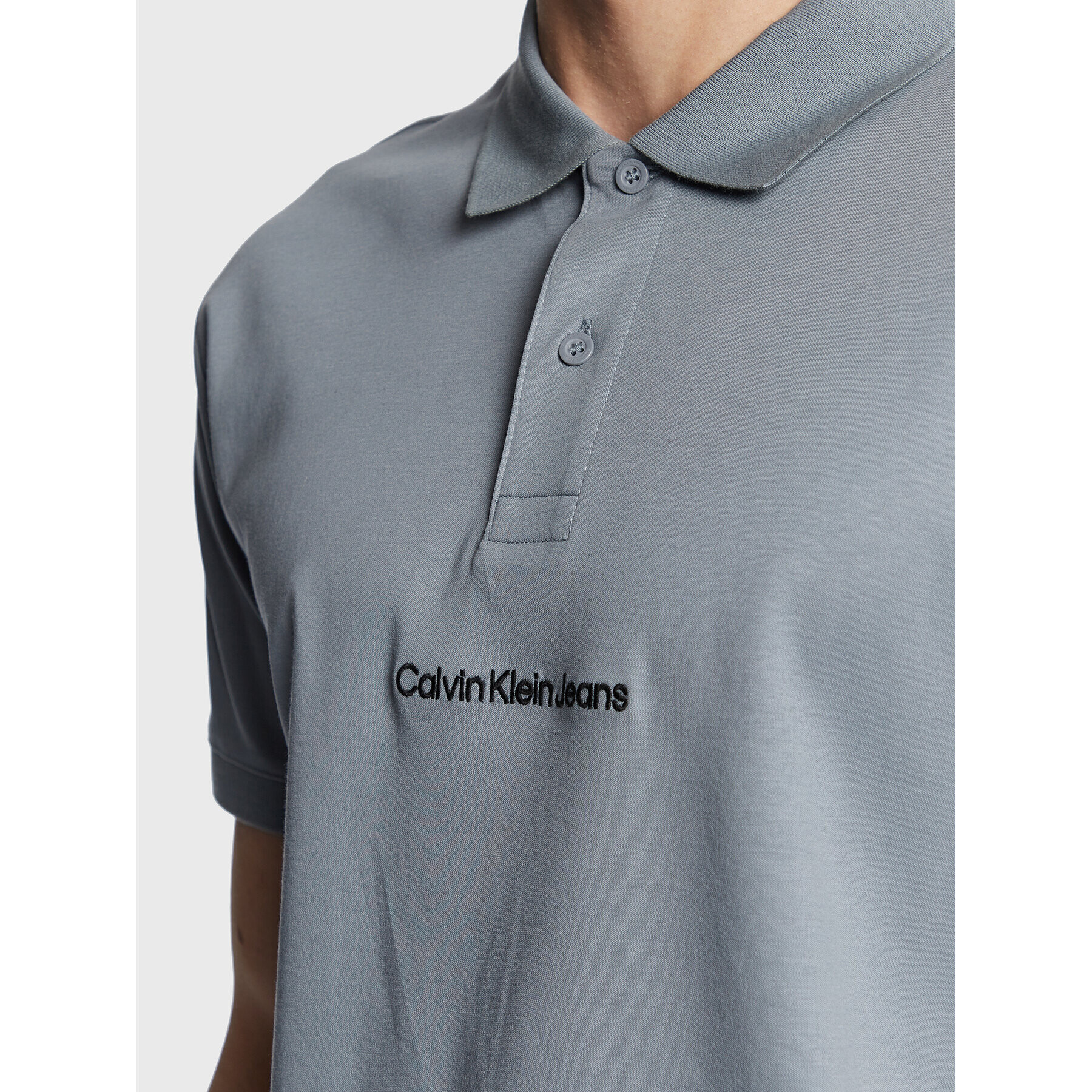 Calvin Klein Jeans Tricou polo J30J322853 Gri Regular Fit - Pled.ro