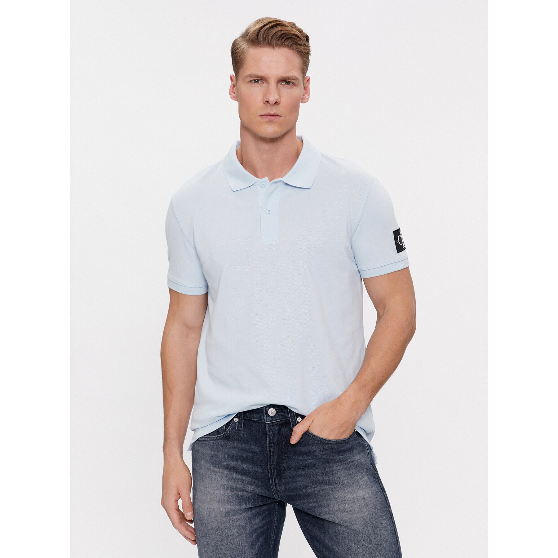 Calvin Klein Jeans Tricou polo J30J323394 Albastru Regular Fit - Pled.ro