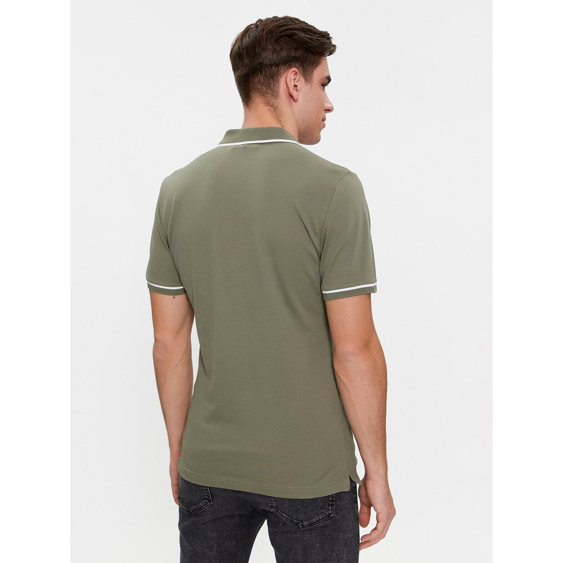 Calvin Klein Jeans Tricou polo Tipping Slim Polo J30J315603 Verde Regular Fit - Pled.ro