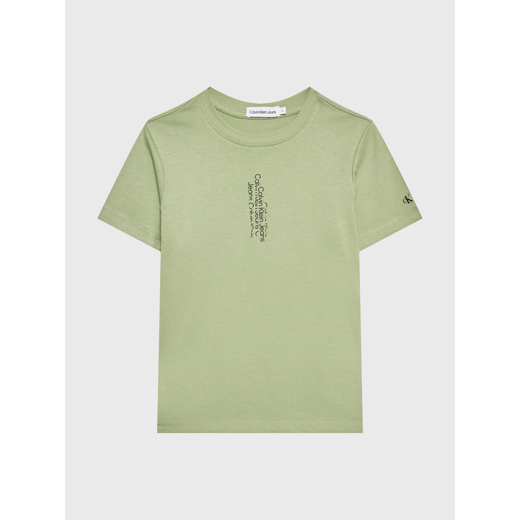 Calvin Klein Jeans Tricou Small Repeat Inst. Logo IB0IB01569 Verde Regular Fit - Pled.ro