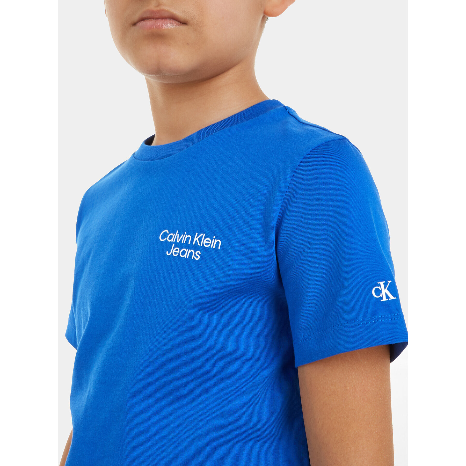 Calvin Klein Jeans Tricou Stack Logo IB0IB01319 Albastru Regular Fit - Pled.ro