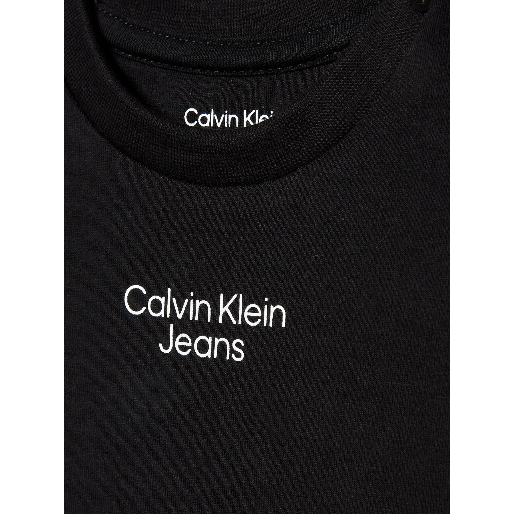 Calvin Klein Jeans Tricou Stack Logo IN0IN00021 Negru Regular Fit - Pled.ro