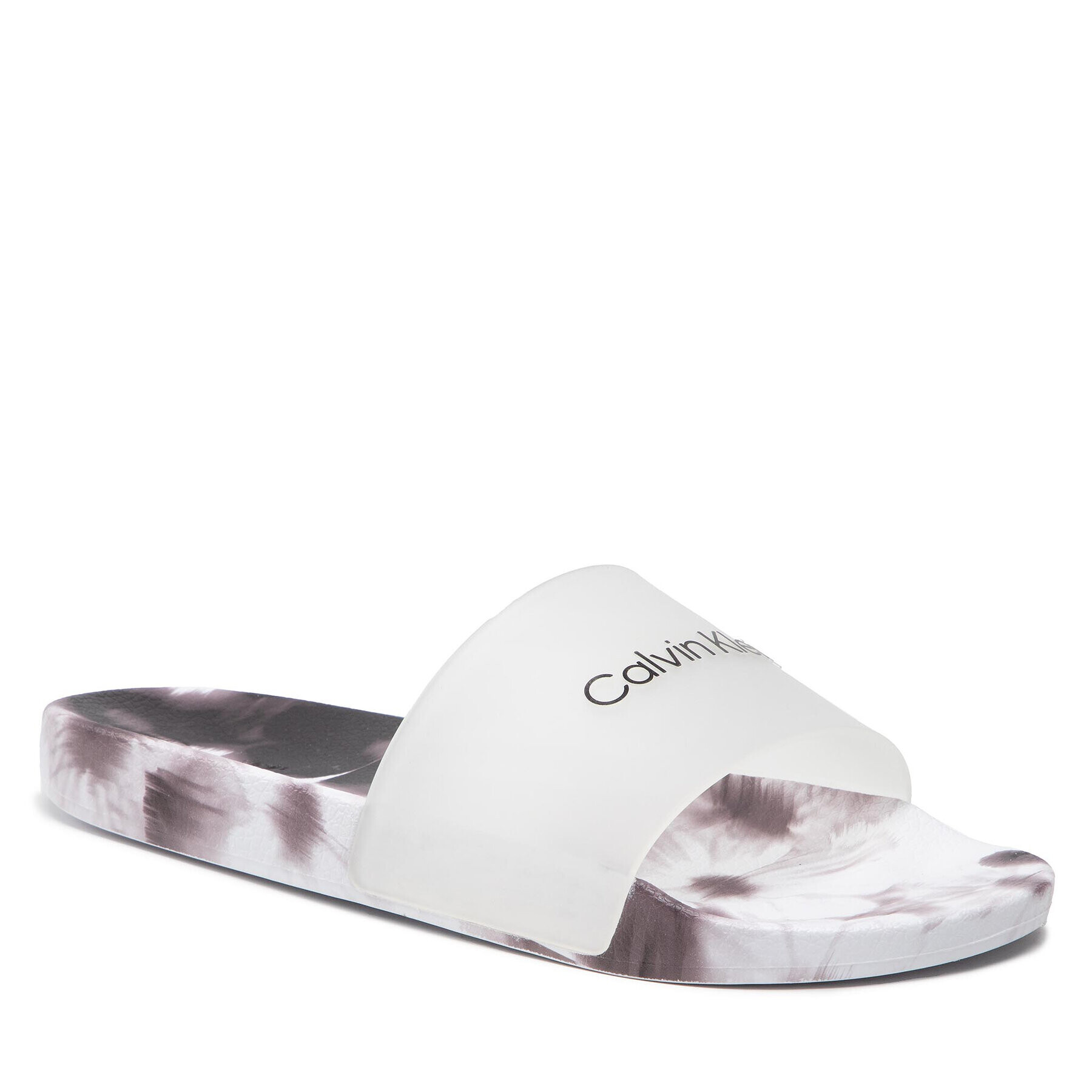 Calvin Klein Șlapi Pool Slide Rubber HW0HW00859 Alb - Pled.ro