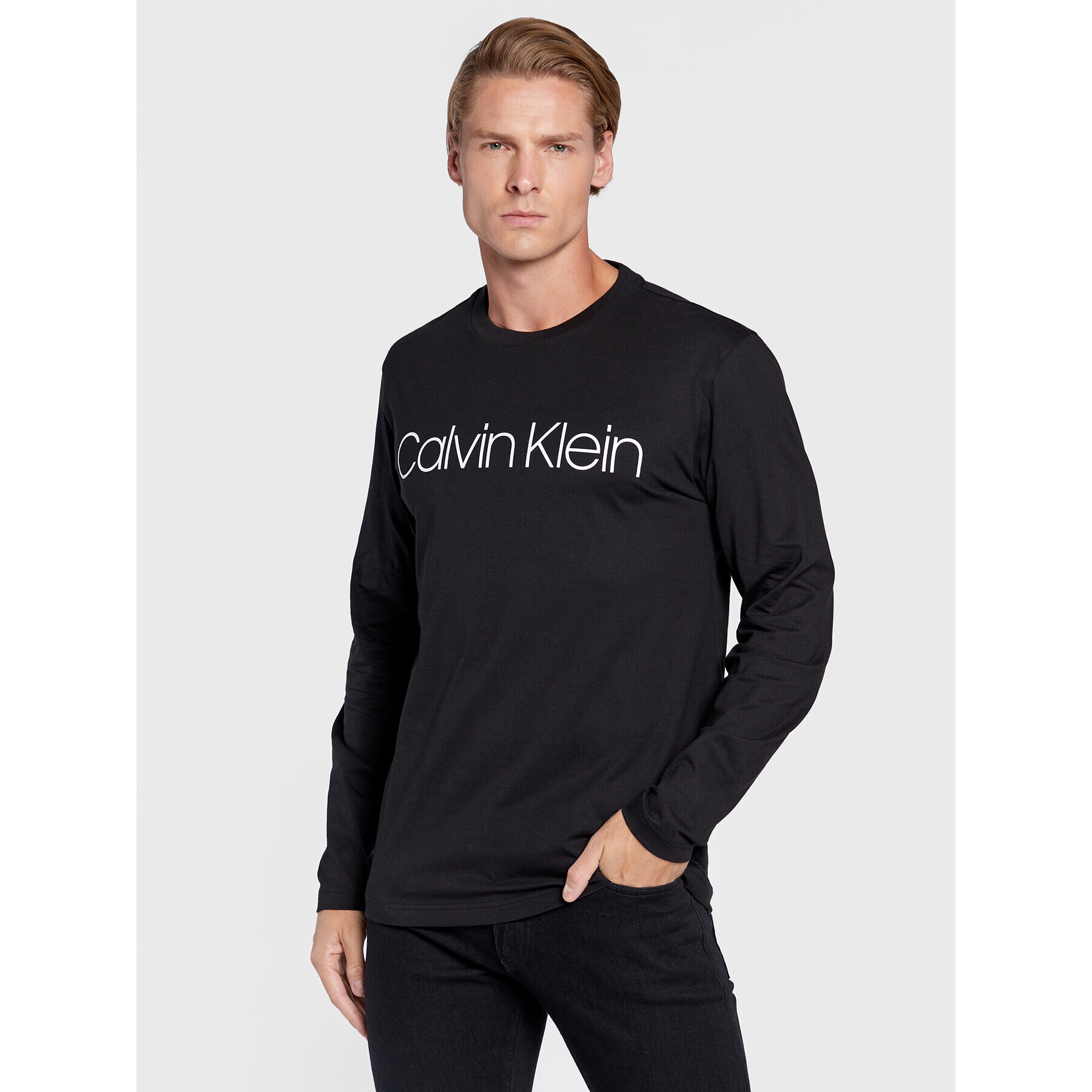 Calvin Klein Longsleeve K10K104690 Negru Regular Fit - Pled.ro