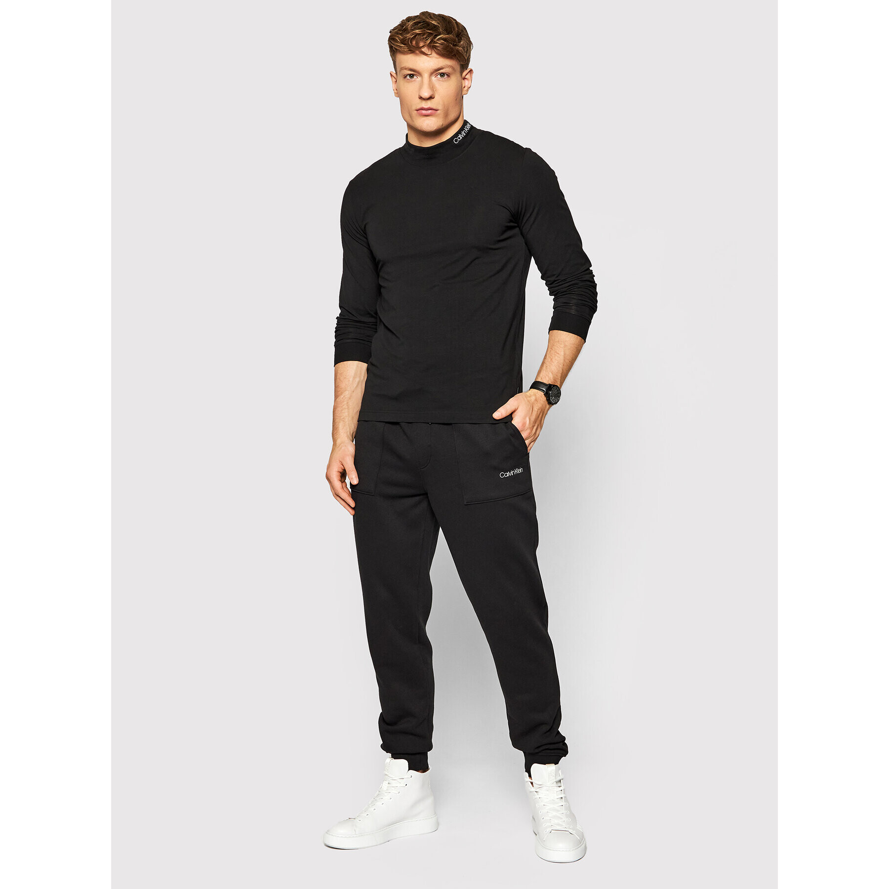 Calvin Klein Longsleeve K10K107921 Negru Slim Fit - Pled.ro