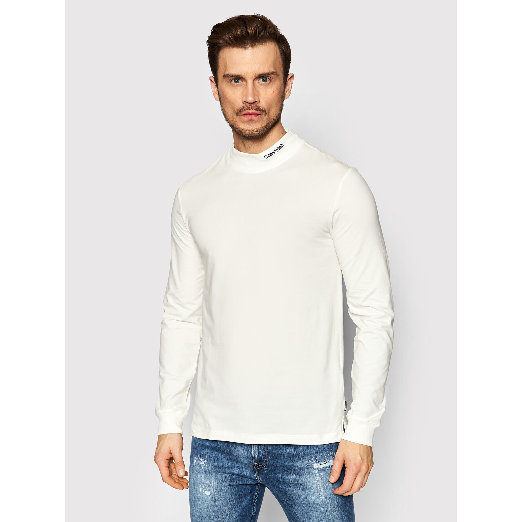 Calvin Klein Longsleeve K10K109054 Bej Slim Fit - Pled.ro