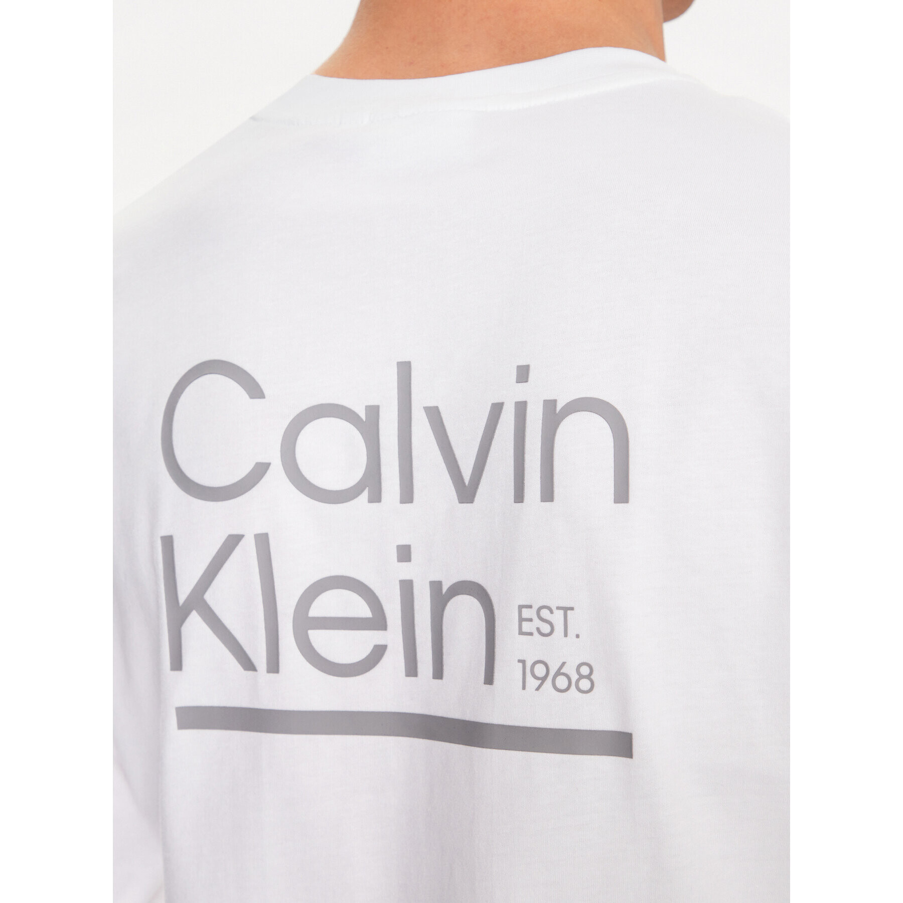 Calvin Klein Longsleeve K10K112157 Alb Regular Fit - Pled.ro