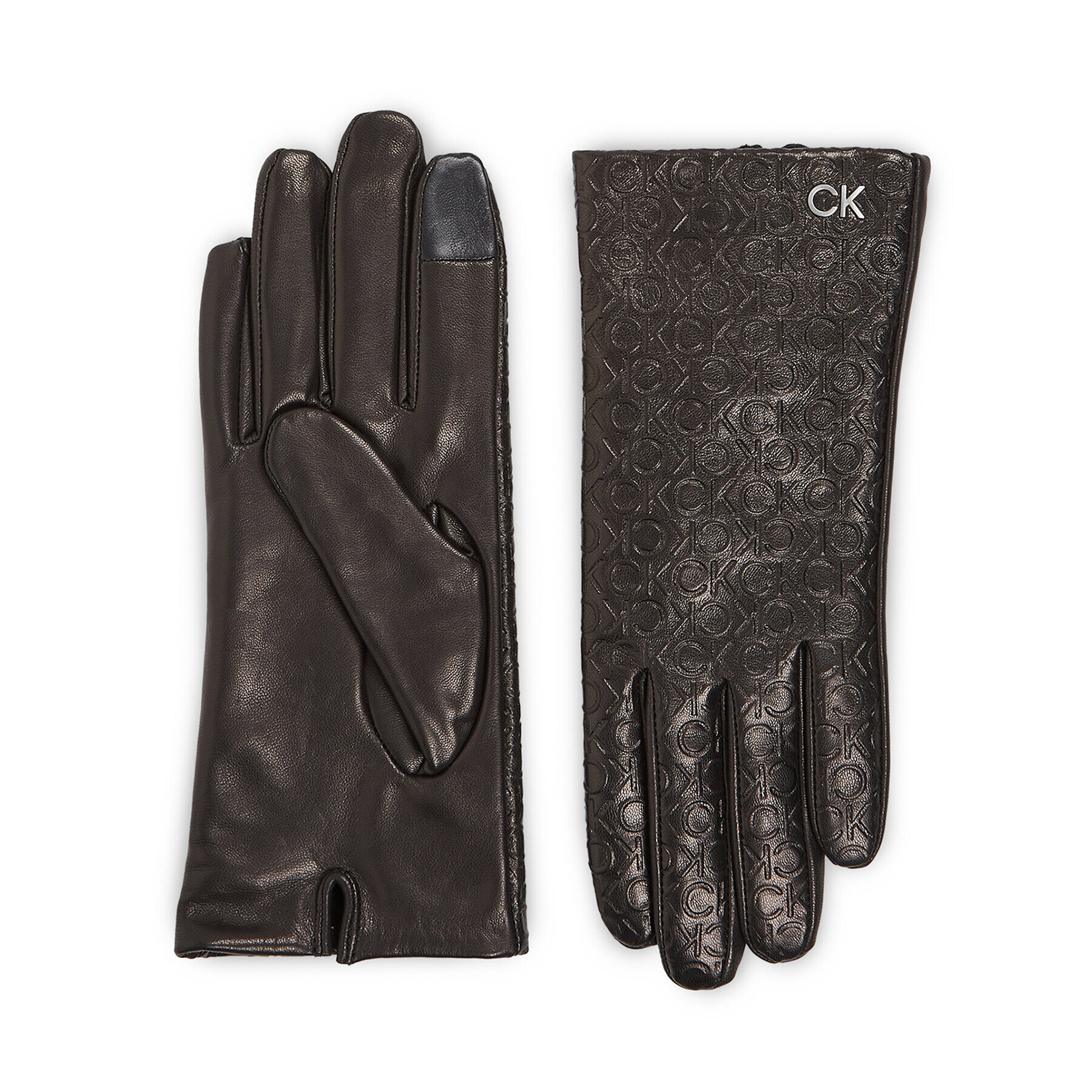 Calvin Klein Mănuși de Damă Re-Lock Emb/Deb Leather Gloves K60K611165 Negru - Pled.ro