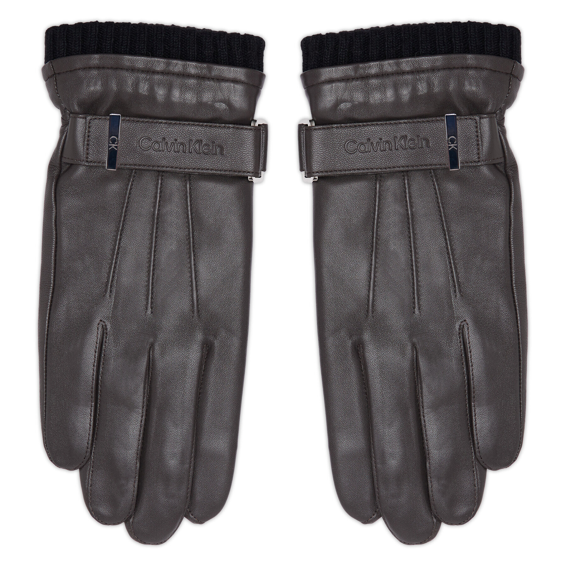 Calvin Klein Mănuși pentru Bărbați Leather Rivet Gloves K50K507425 Maro - Pled.ro