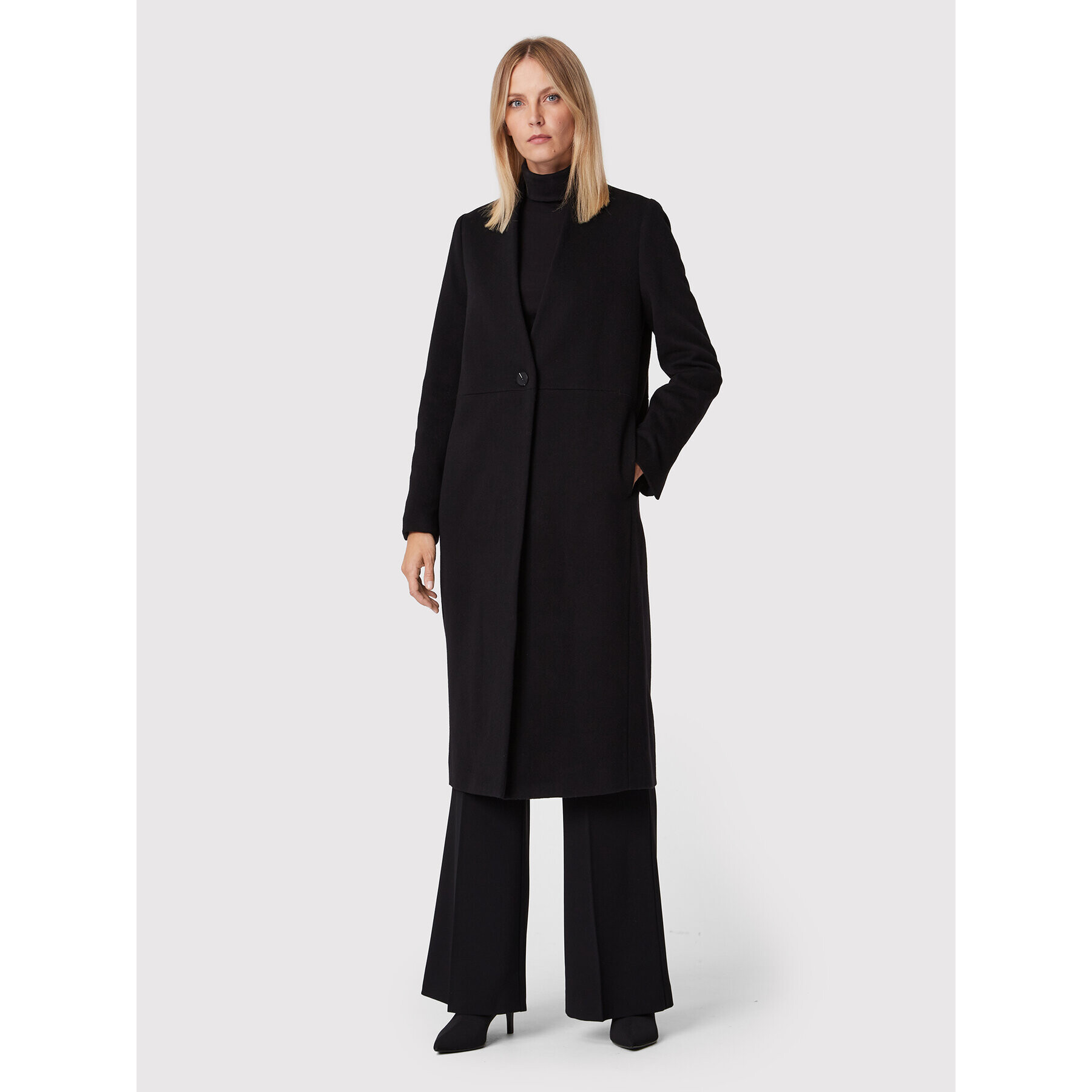 Calvin Klein Palton de lână K20K204156 Negru Regular Fit - Pled.ro