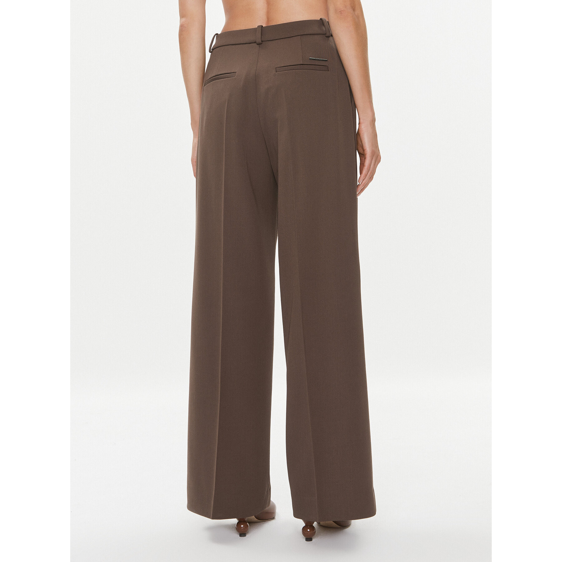 Calvin Klein Pantaloni din material K20K205965 Maro Wide Leg - Pled.ro