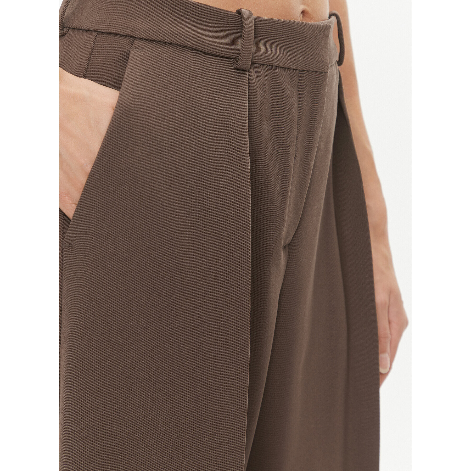 Calvin Klein Pantaloni din material K20K205965 Maro Wide Leg - Pled.ro