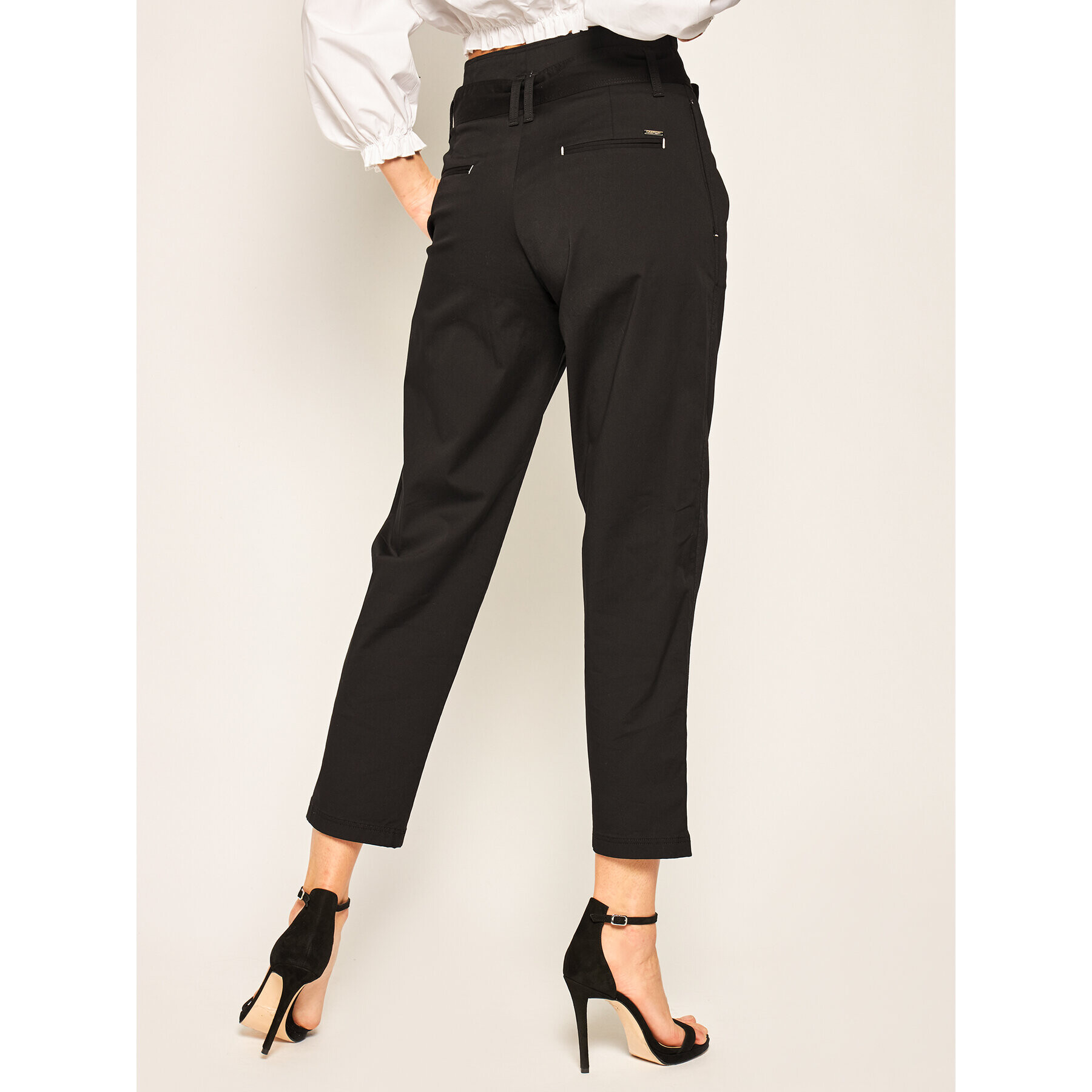 Calvin Klein Pantaloni din material Paper Bag K20K201882 Negru Regular Fit - Pled.ro