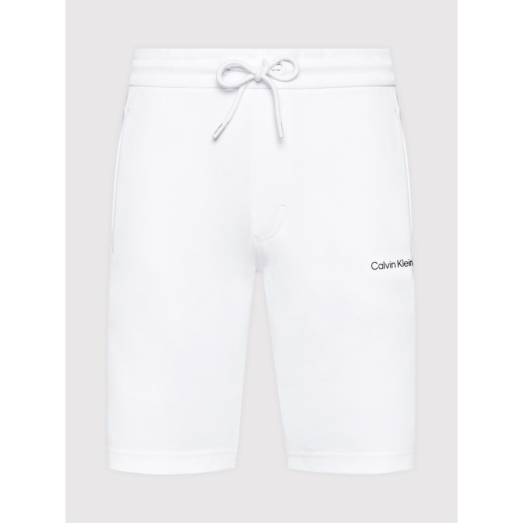 Calvin Klein Pantaloni scurți sport Interlock Micro Logo K10K109430 Alb Regular Fit - Pled.ro