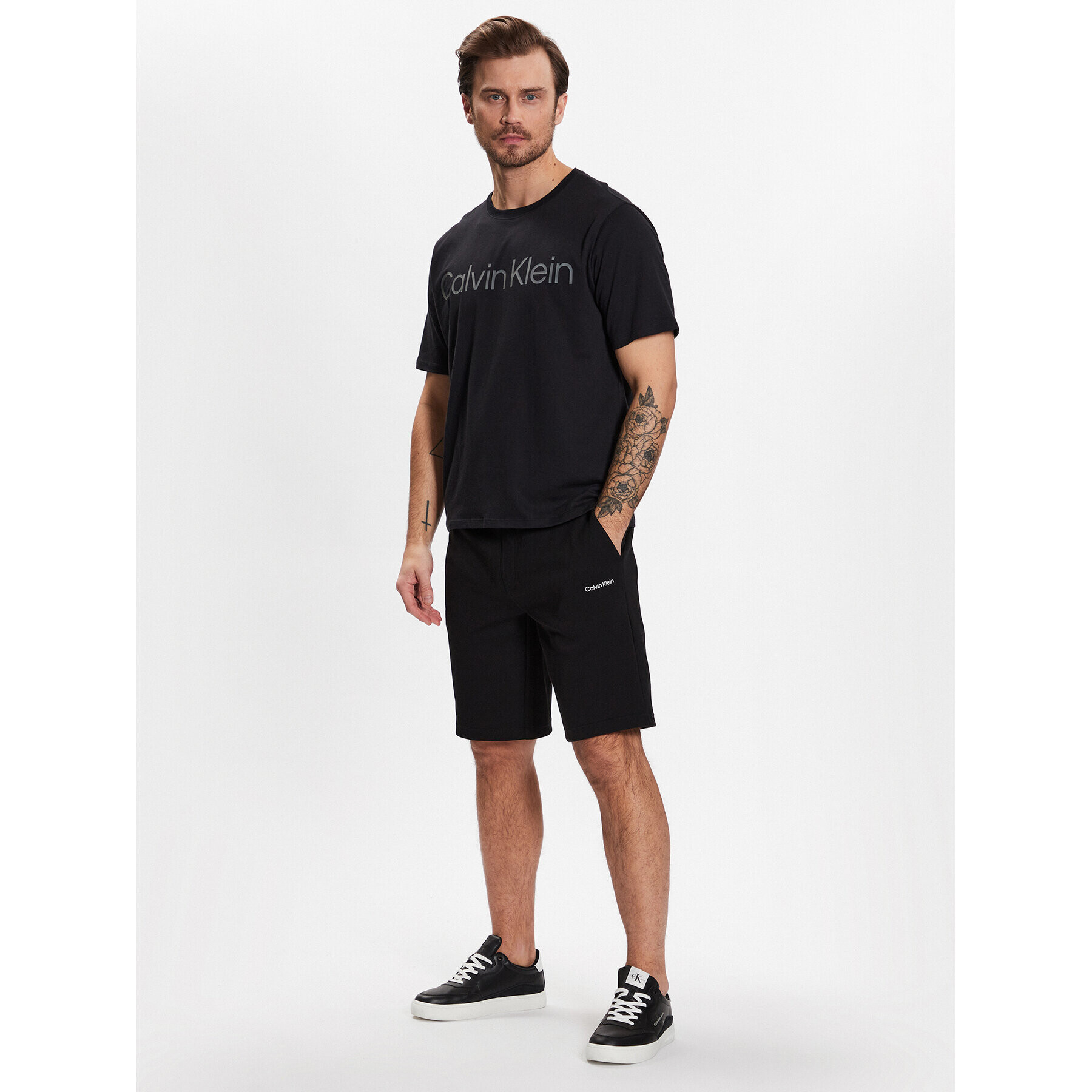 Calvin Klein Pantaloni scurți sport Micro Logo K10K111208 Negru Regular Fit - Pled.ro