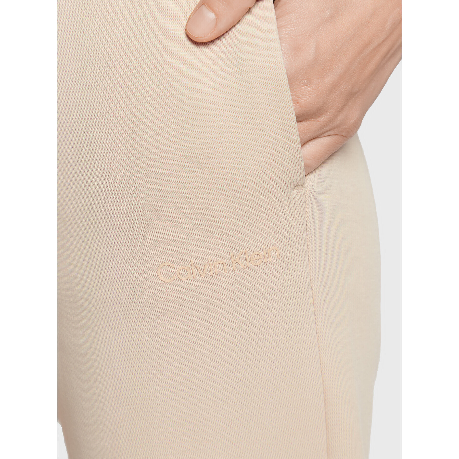 Calvin Klein Pantaloni trening Micro Logo Essential K20K204424 Bej Regular Fit - Pled.ro