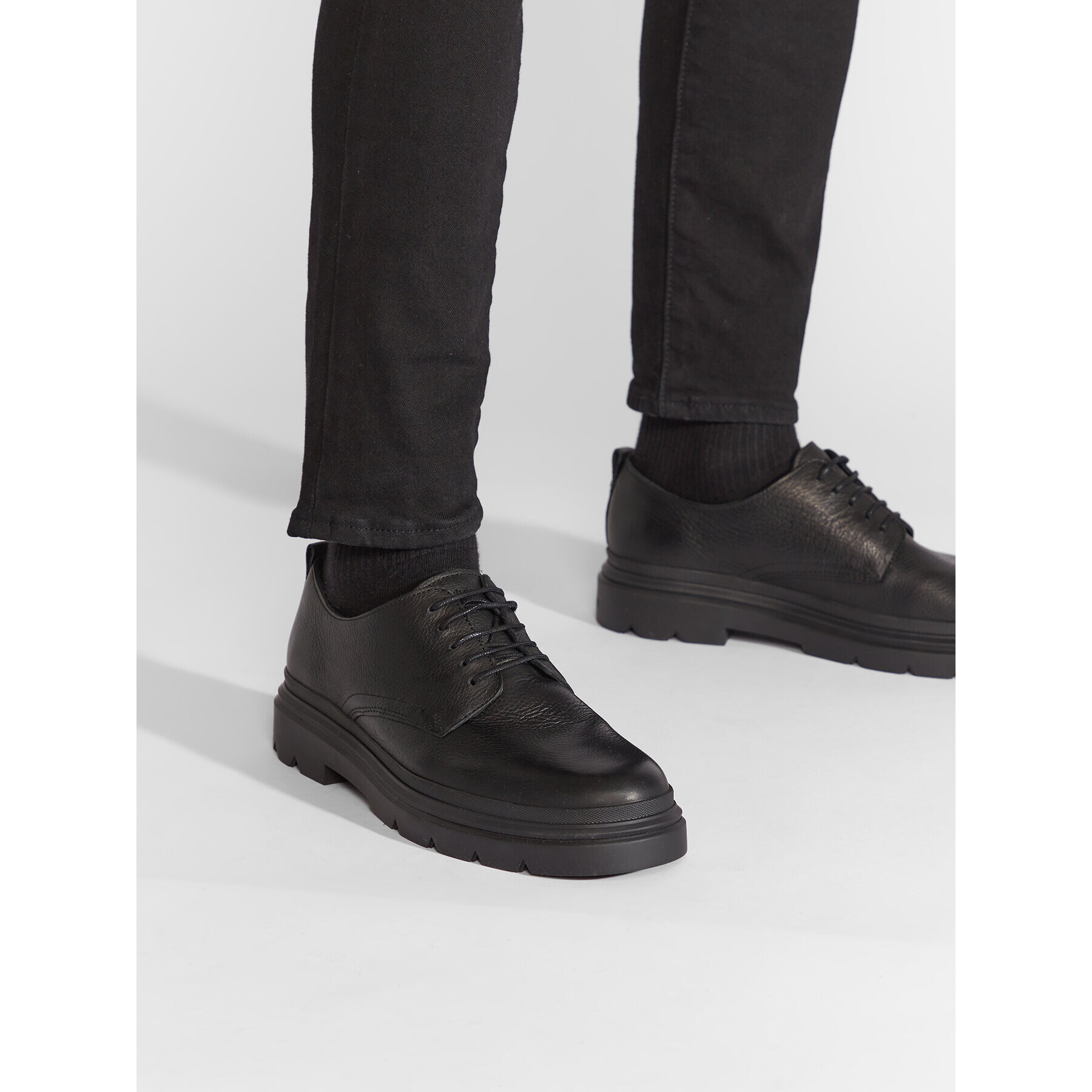 Calvin Klein Pantofi Lace Up Derby HM0HM00662 Negru - Pled.ro