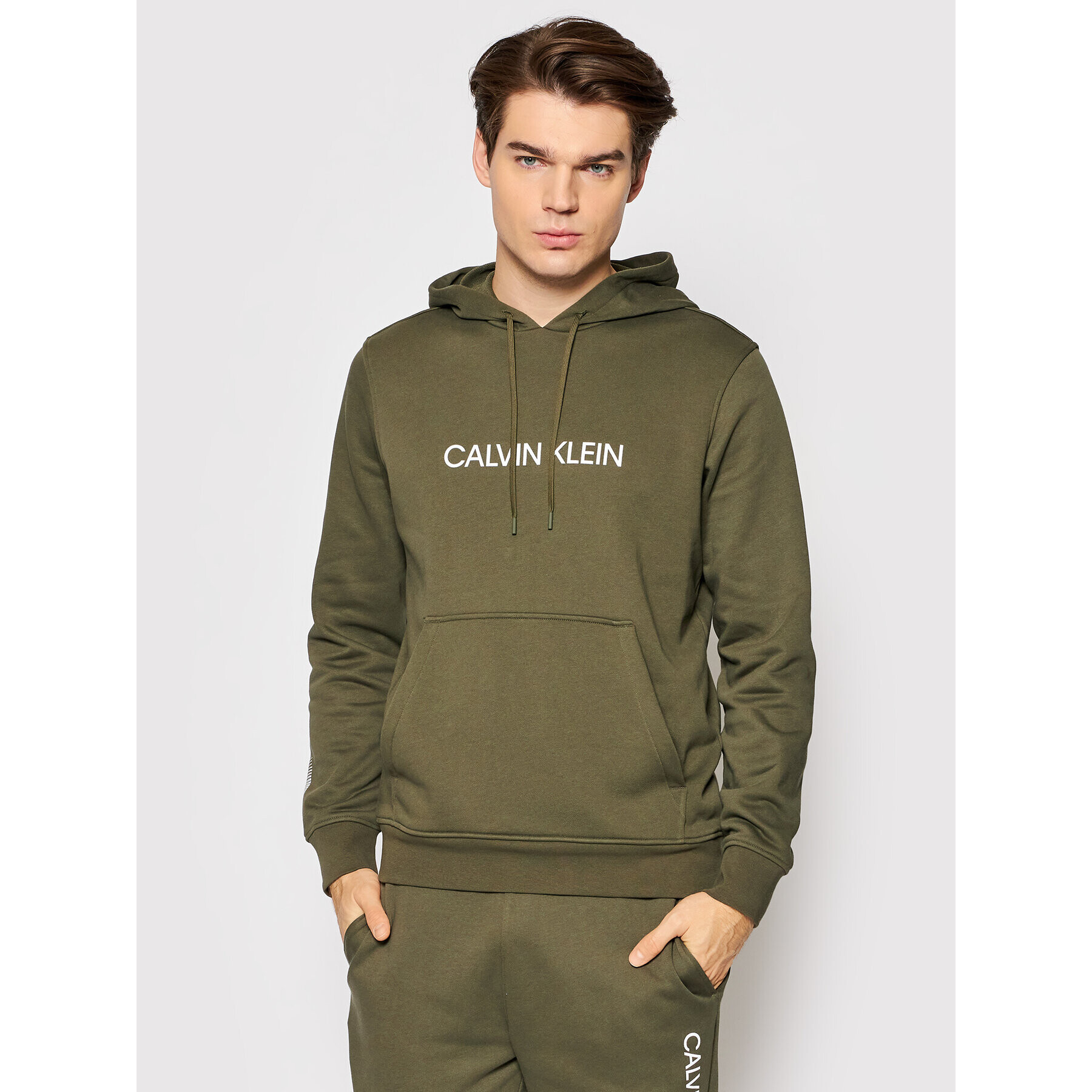 Calvin Klein Performance Bluză 00GMF1W304 Verde Regular Fit - Pled.ro