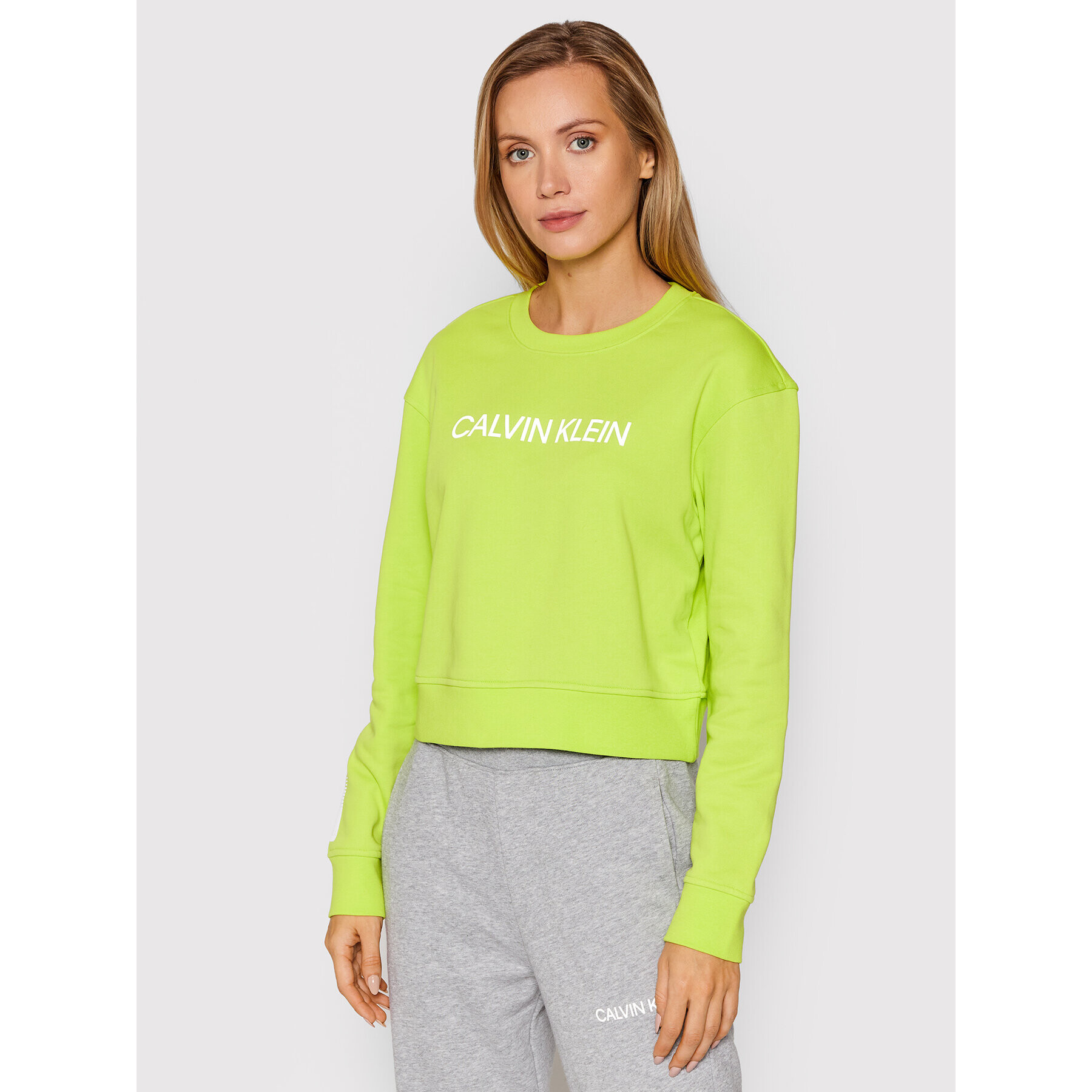 Calvin Klein Performance Bluză 00GWF1W312 Verde Relaxed Fit - Pled.ro