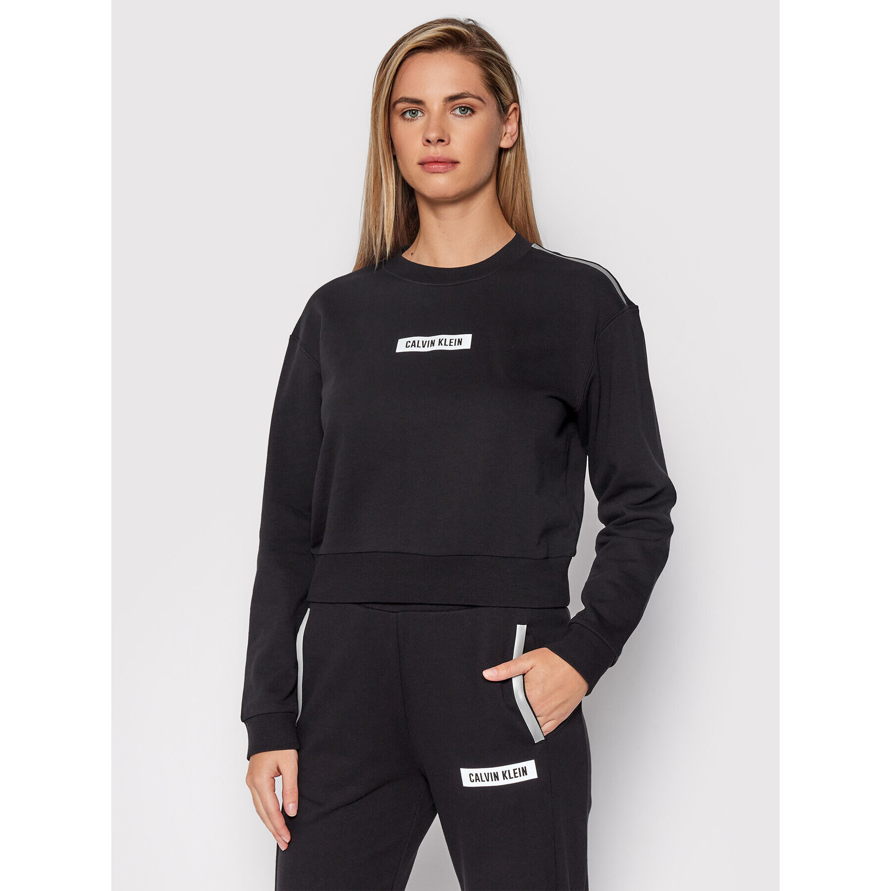 Calvin Klein Performance Bluză Pw 00GWS1W302 Negru Cropped Fit - Pled.ro