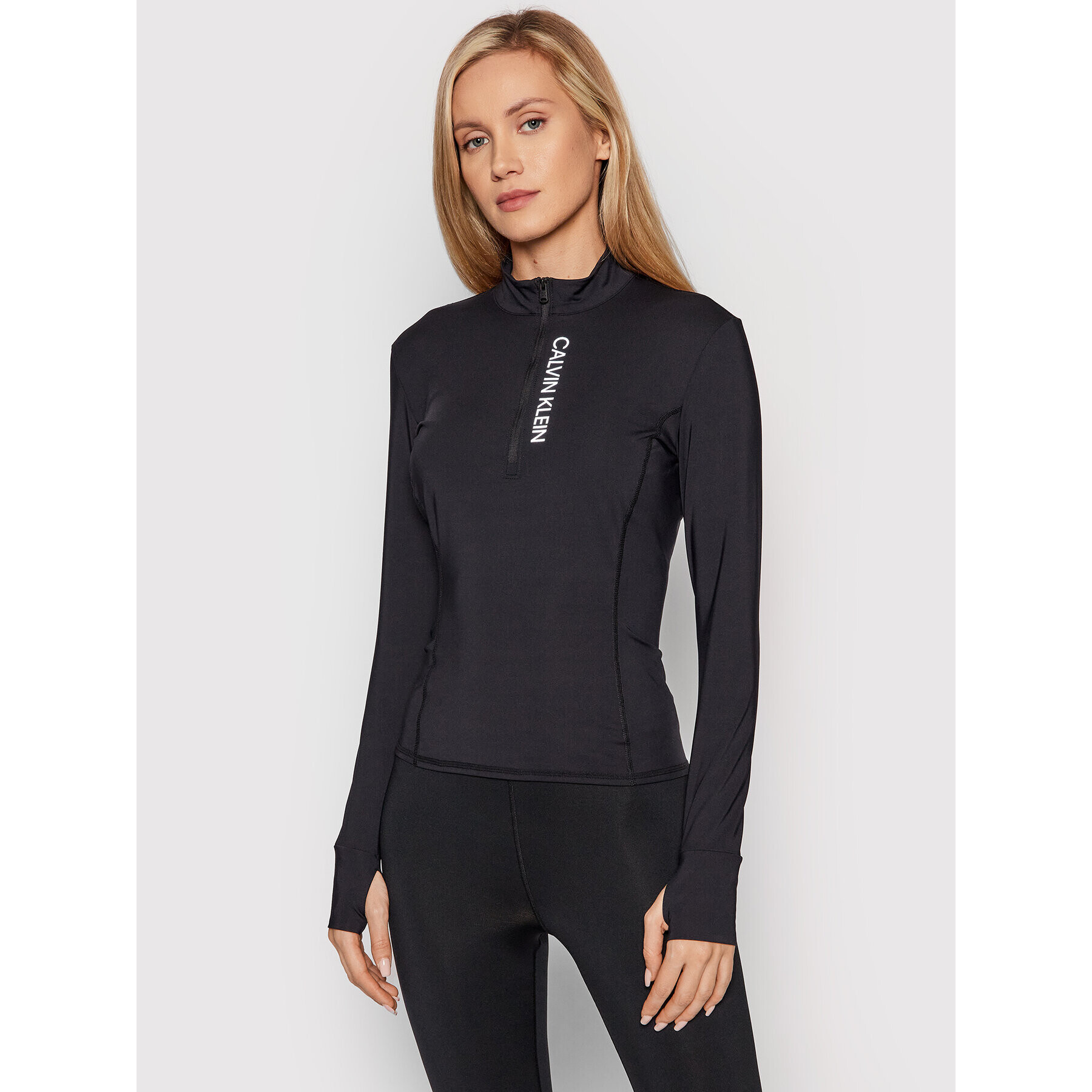 Calvin Klein Performance Bluză tehnică 00GWF1K206 Negru Regular Fit - Pled.ro