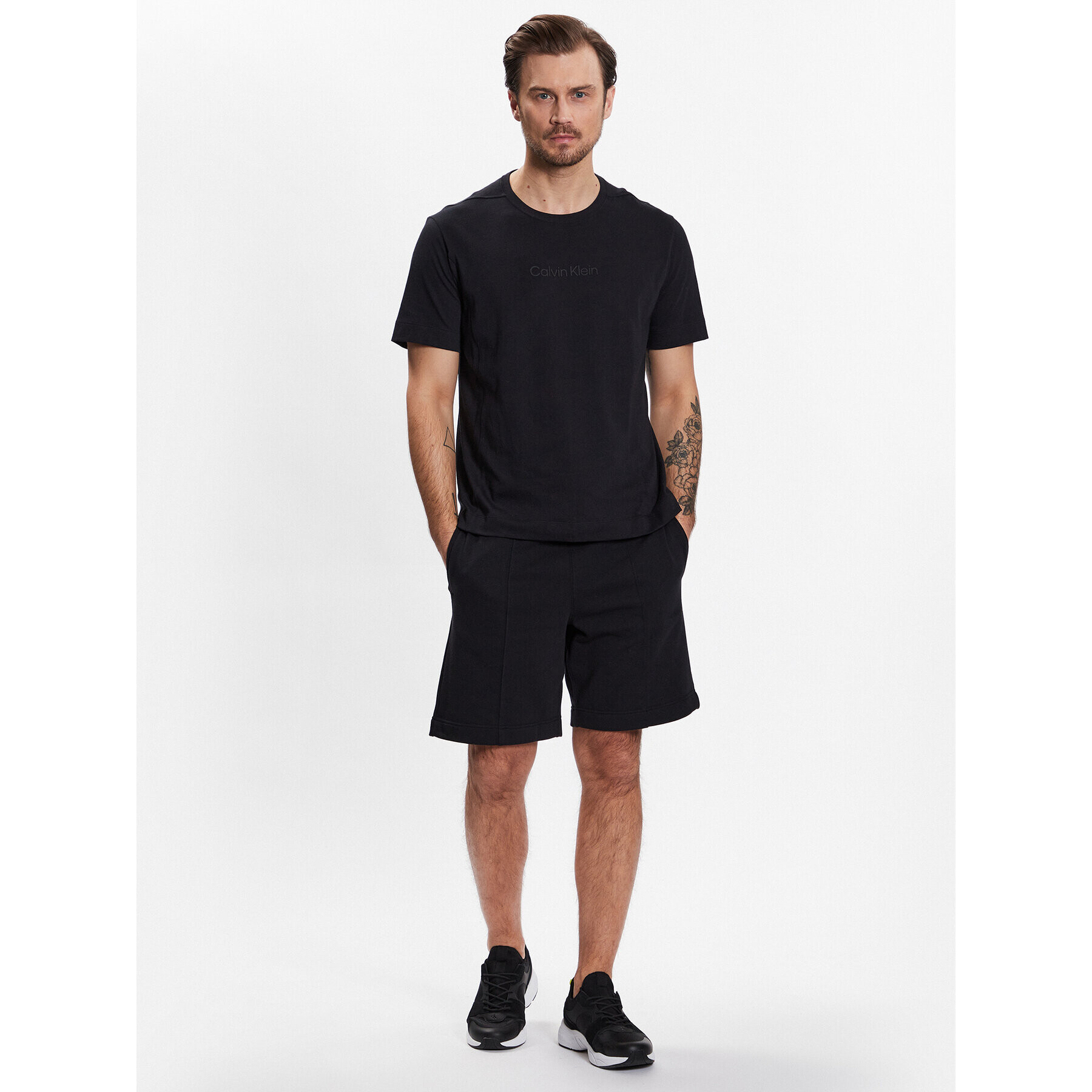 Calvin Klein Performance Pantaloni scurți sport Knit Short 00GMS3S805 Negru Regular Fit - Pled.ro