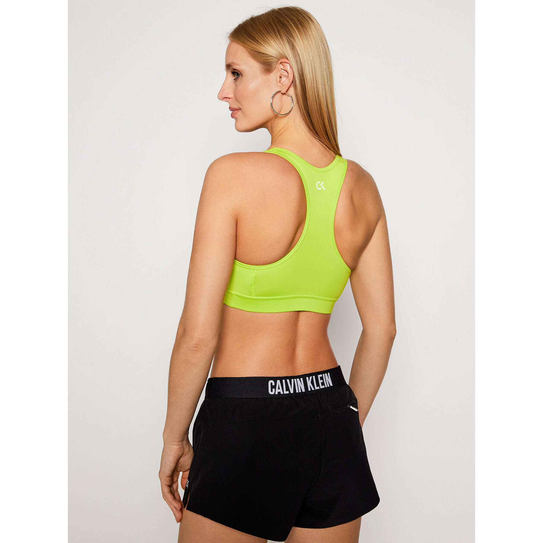 Calvin Klein Performance Sutien sport Medium Support 00GWF0K157 Verde - Pled.ro