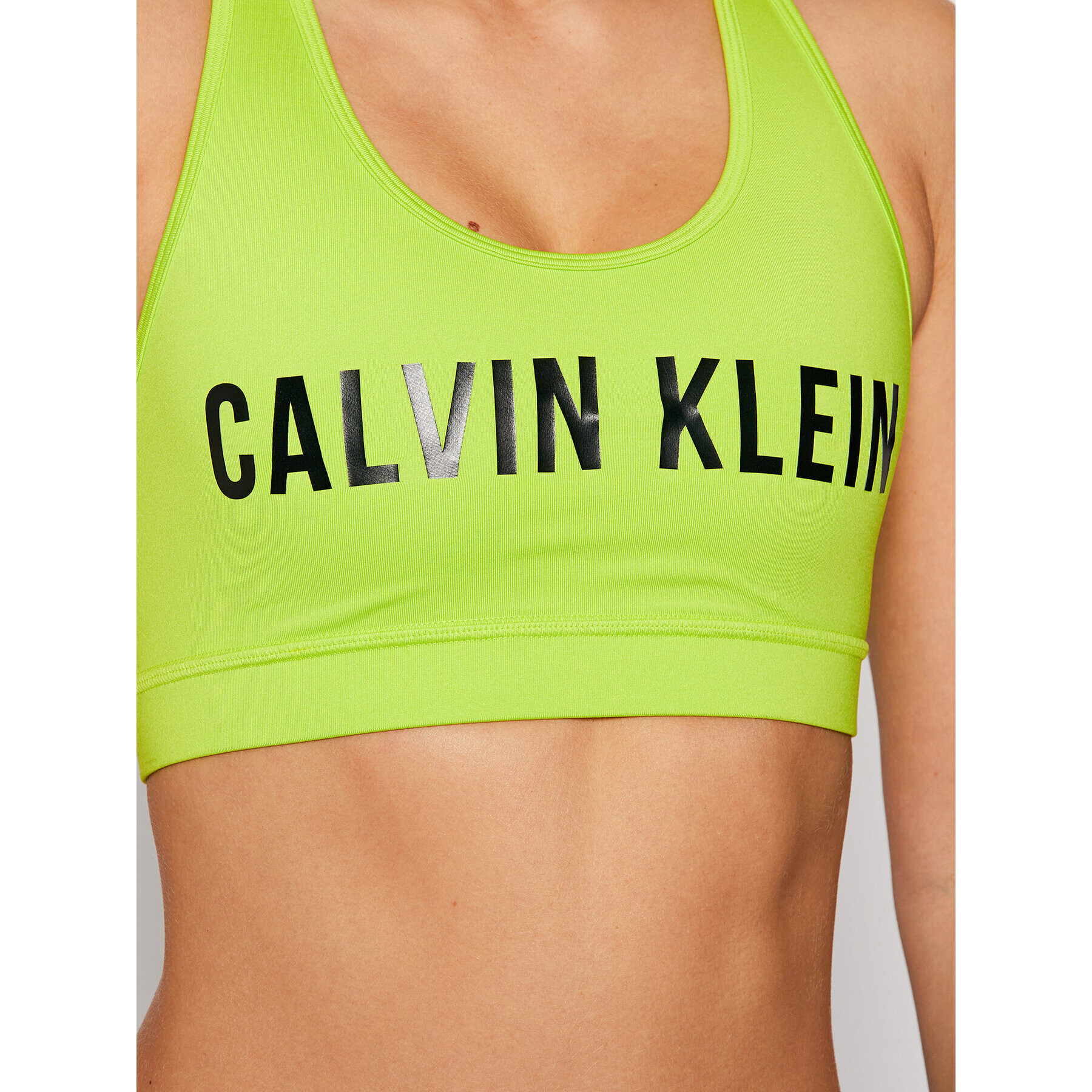 Calvin Klein Performance Sutien sport Medium Support 00GWF0K157 Verde - Pled.ro