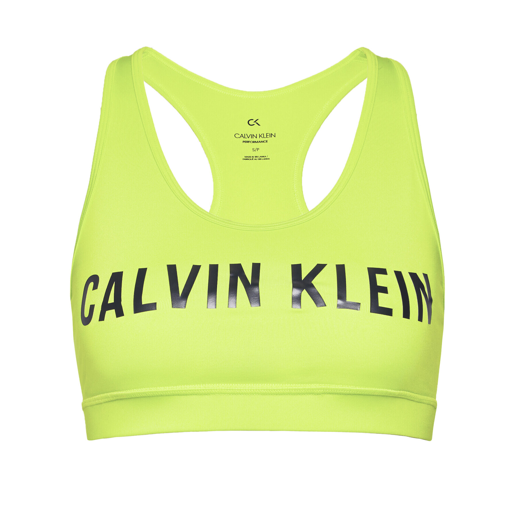 Calvin Klein Performance Sutien sport Medium Support 00GWF0K157 Verde - Pled.ro