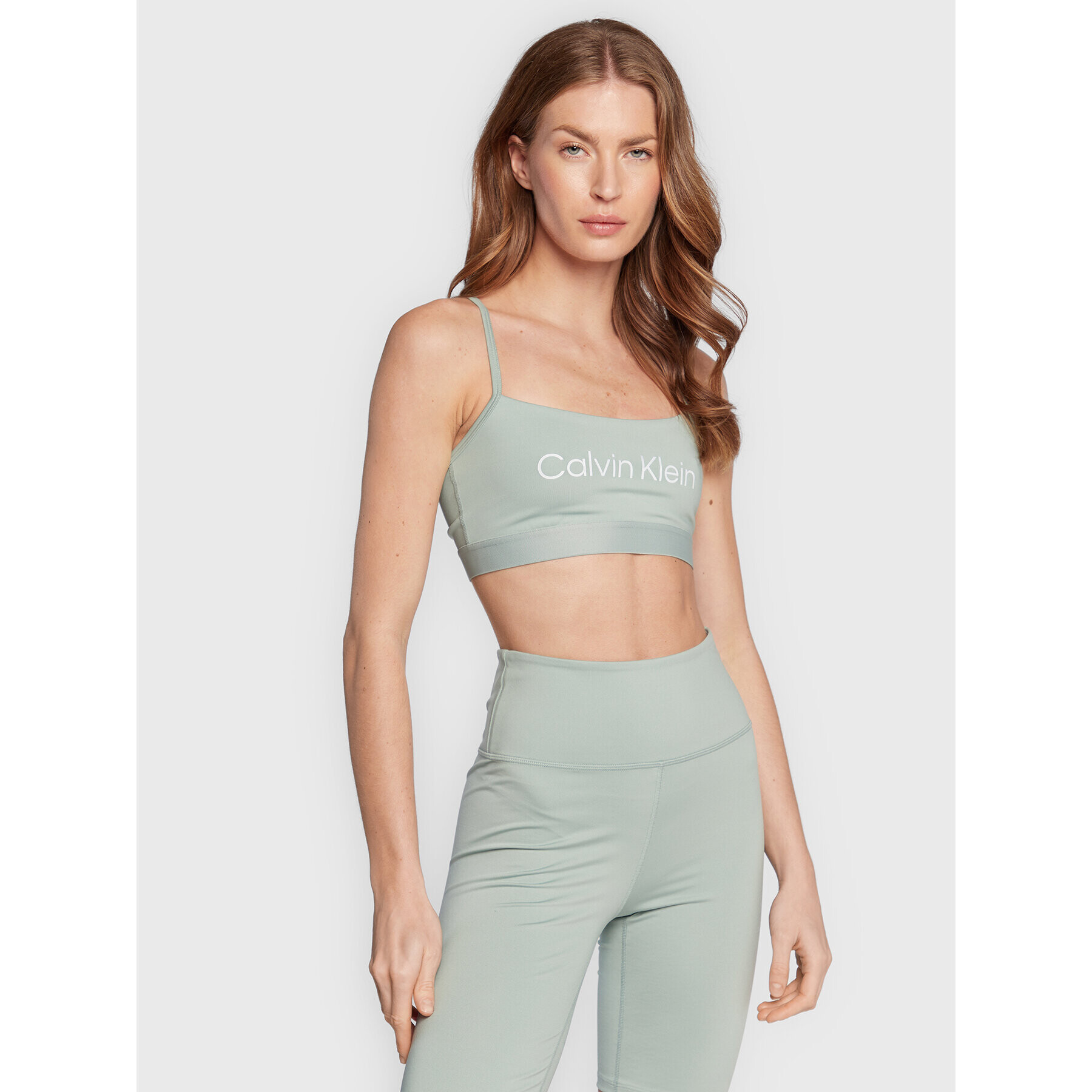 Calvin Klein Performance Sutien top 00GWS2K152 Verde - Pled.ro